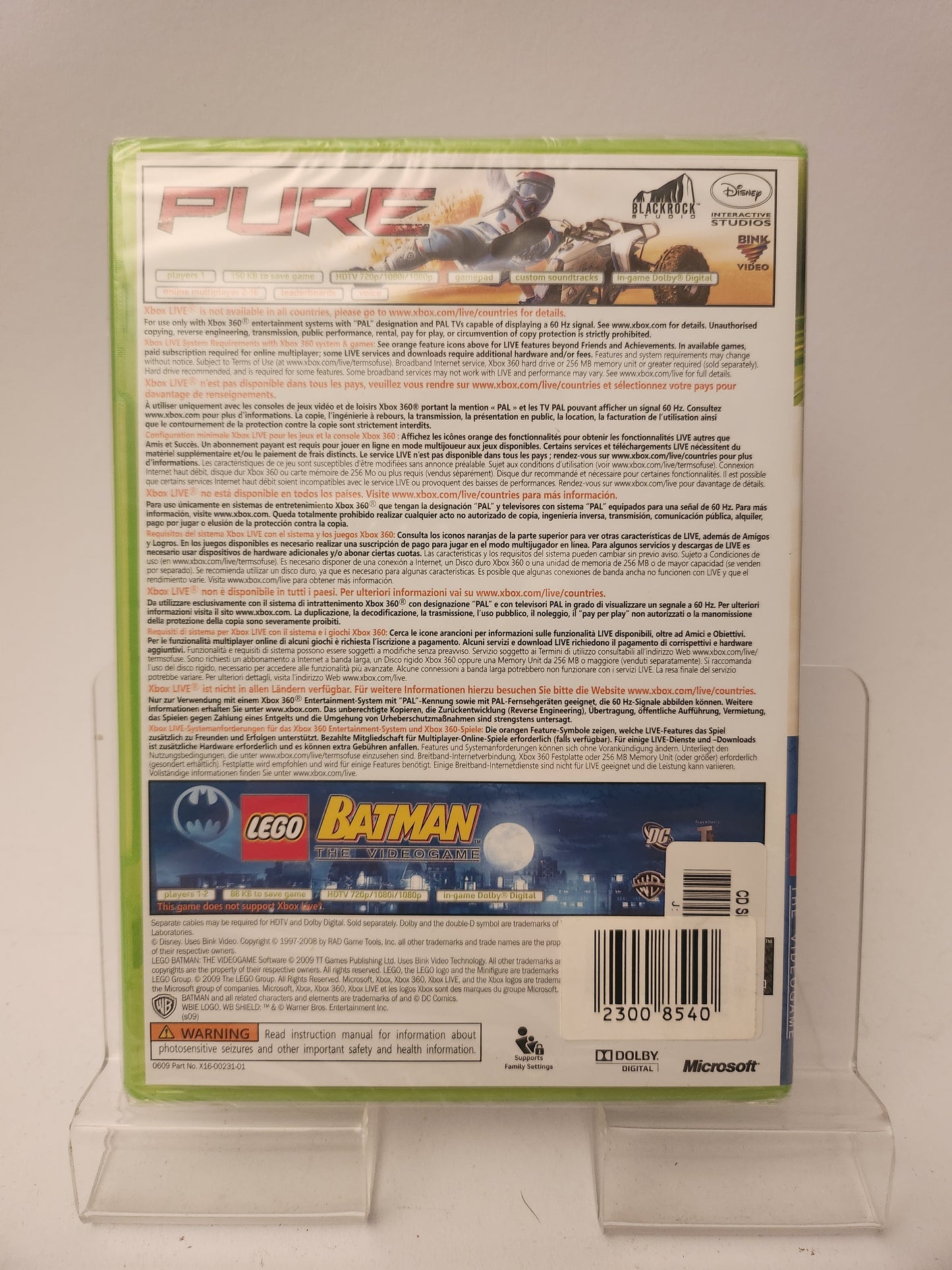 Pure &amp; LEGO Batman the Videogame versiegelte Xbox 360