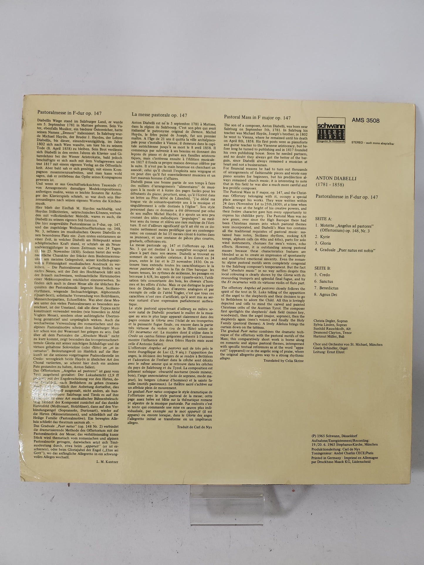 Pastoralmesse in F-dur Op 147 LP Vinyl