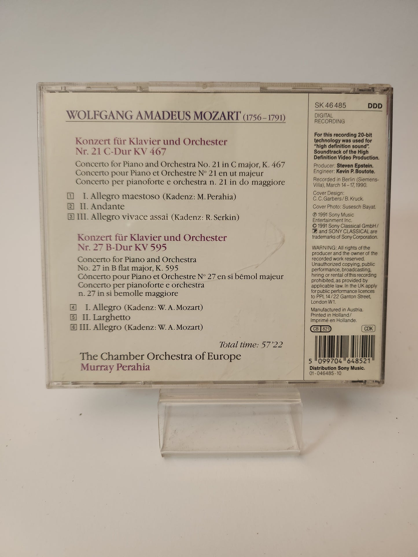Murray Perahia: Mozart Piano Concertos CD