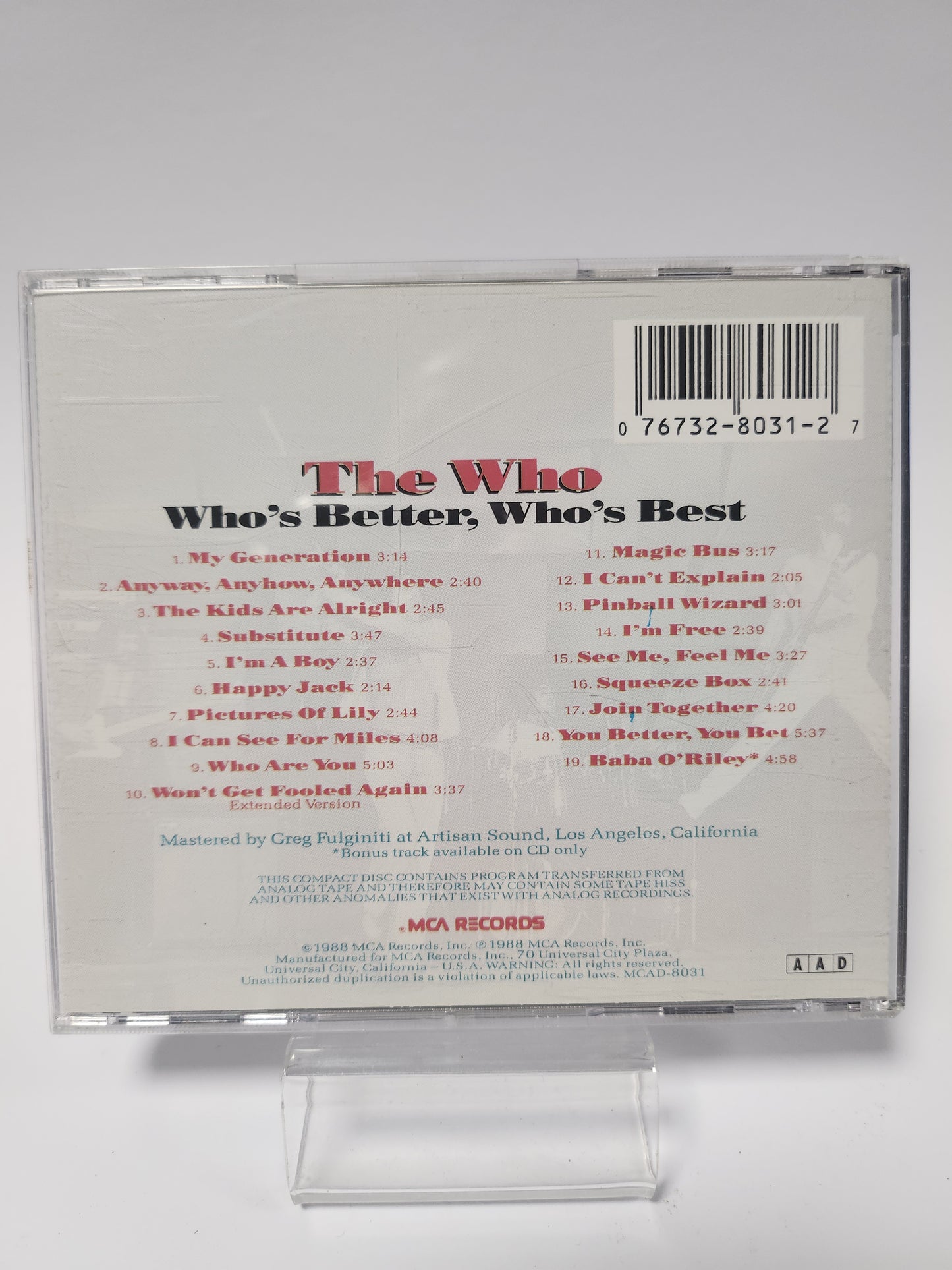 Who: Who's Better, Who's Best CD