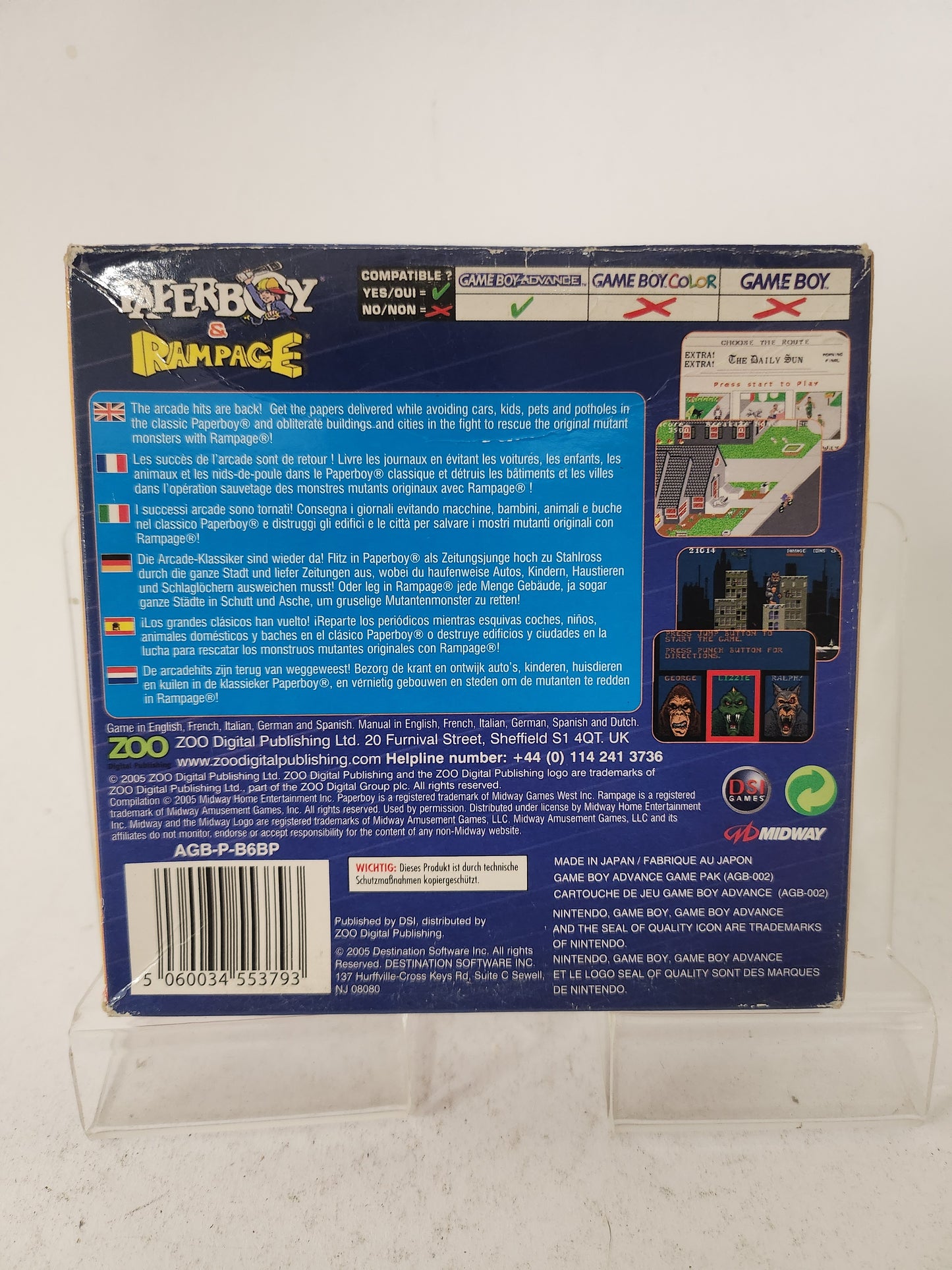 Paperboy & Rampage Boxed Game Boy Advance