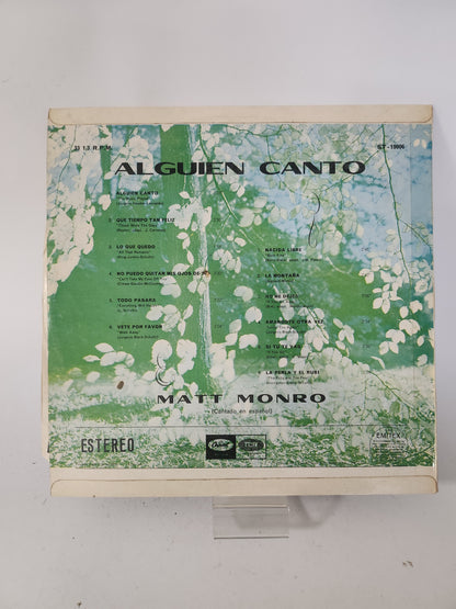 Alguien Canto: Matt Monro LP Vinyl