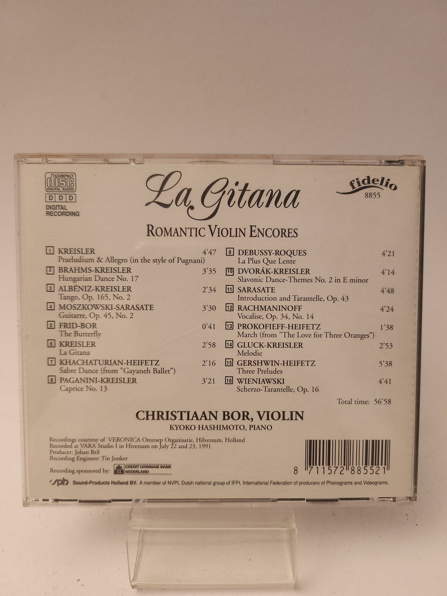 La Gintana: Romantic Violin Encores CD