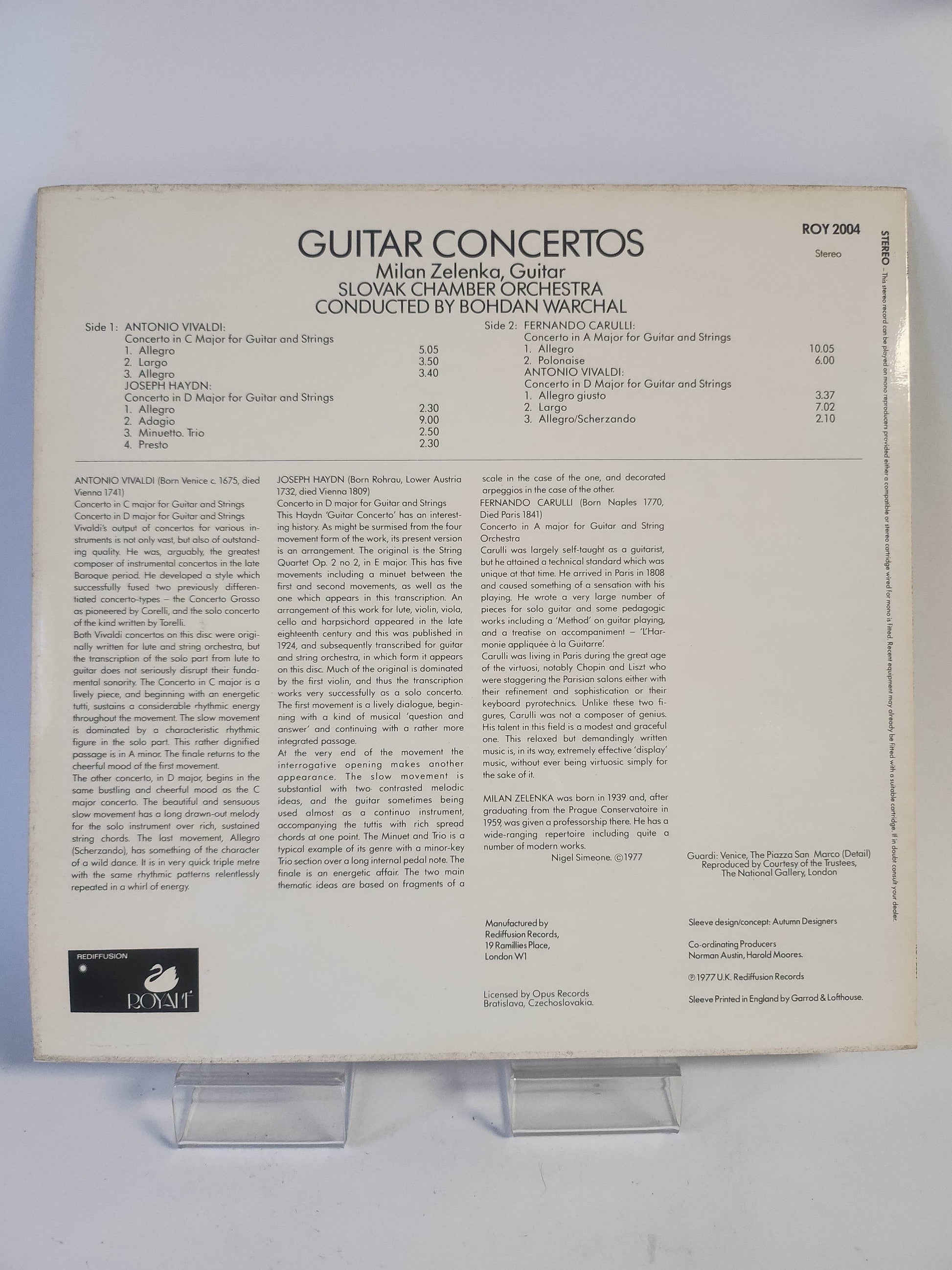 Guitar Concerts: Vivaldi/ Haydn/ Carulli LP Vinyl - Feniks Gameshop