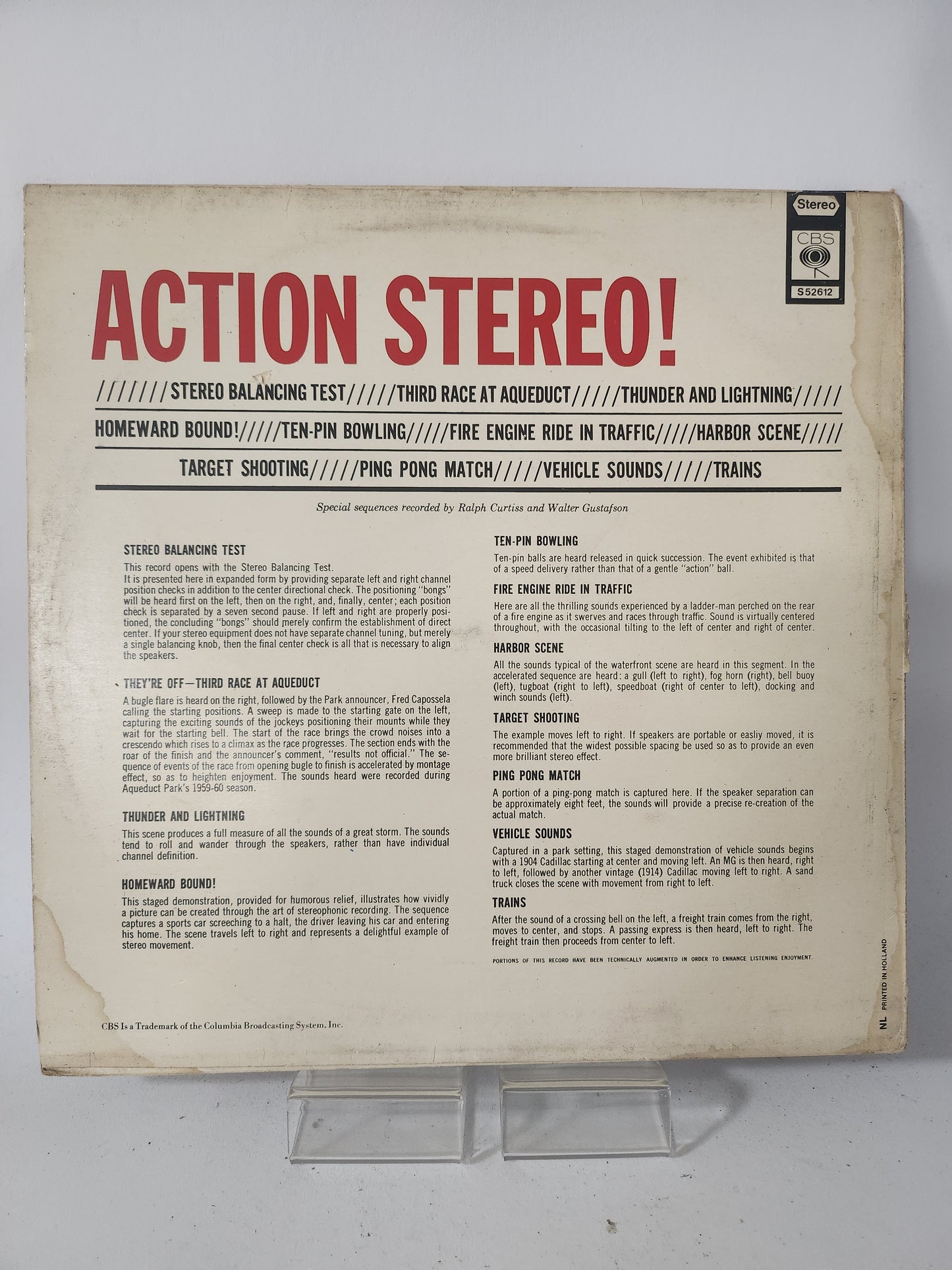 Action Stereo! Adventures in Stereo Sound Effects LP Vinyl