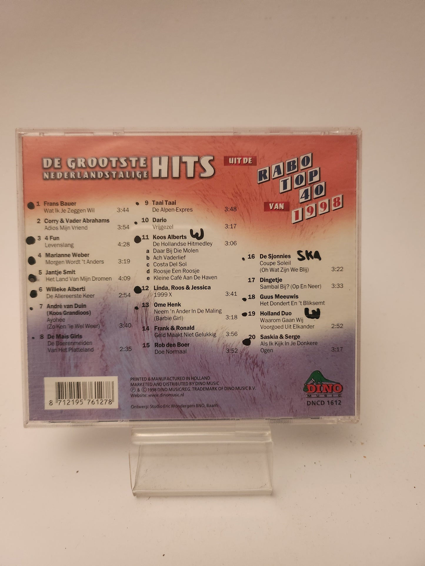 Grootste Nederlandstalige Hits uit de Rabo Top 40 van 1998 CD