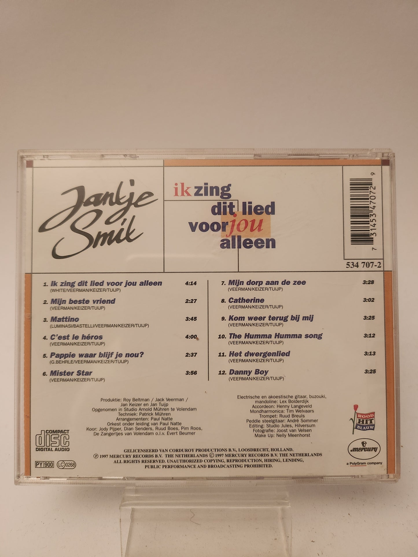 Jantje Smit: Ik Zing dit Lied van jou Alleen CD