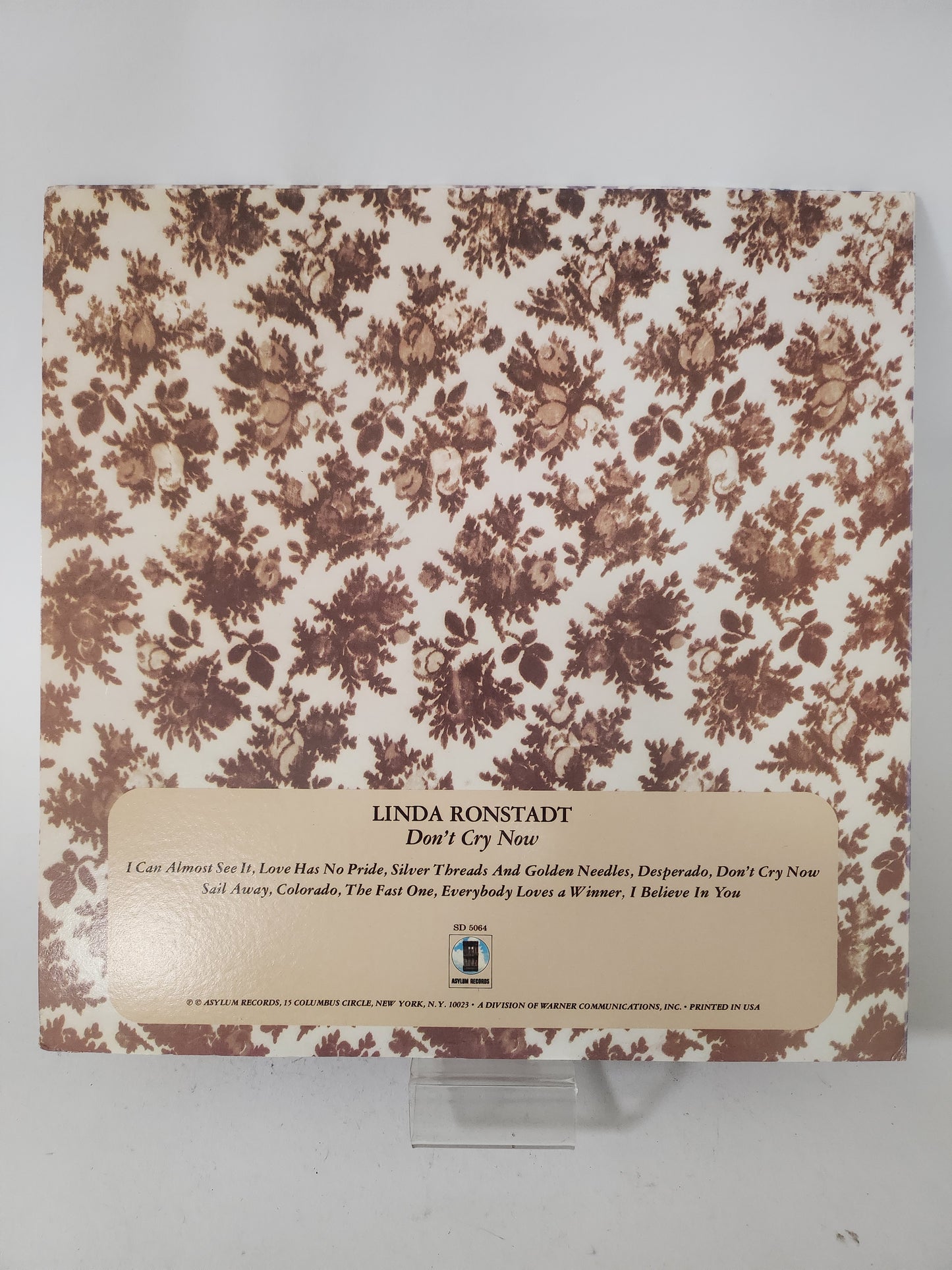 Linde Ronstadt: Don't Cry Now LP Vinyl