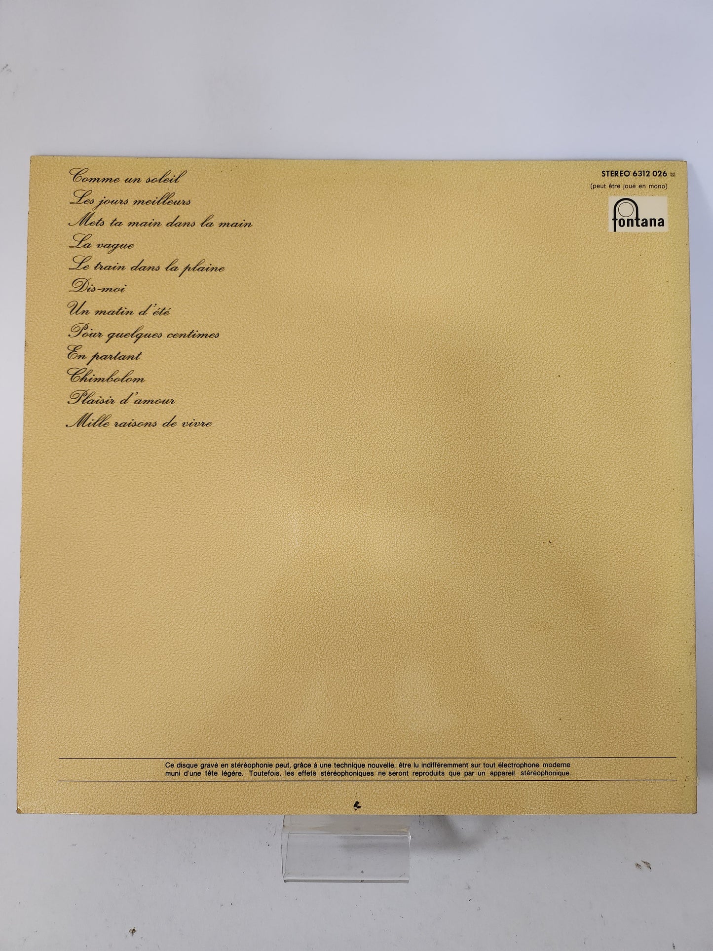 Comme un Soliel: Nana Mouskouri LP Vinyl