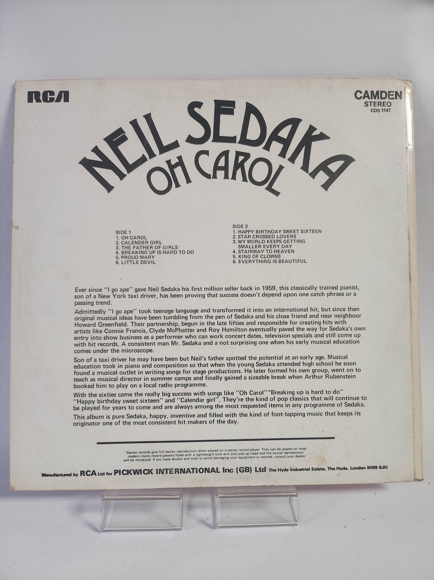 Neil Sedaka: Oh Carol LP Vinyl - Feniks Gameshop