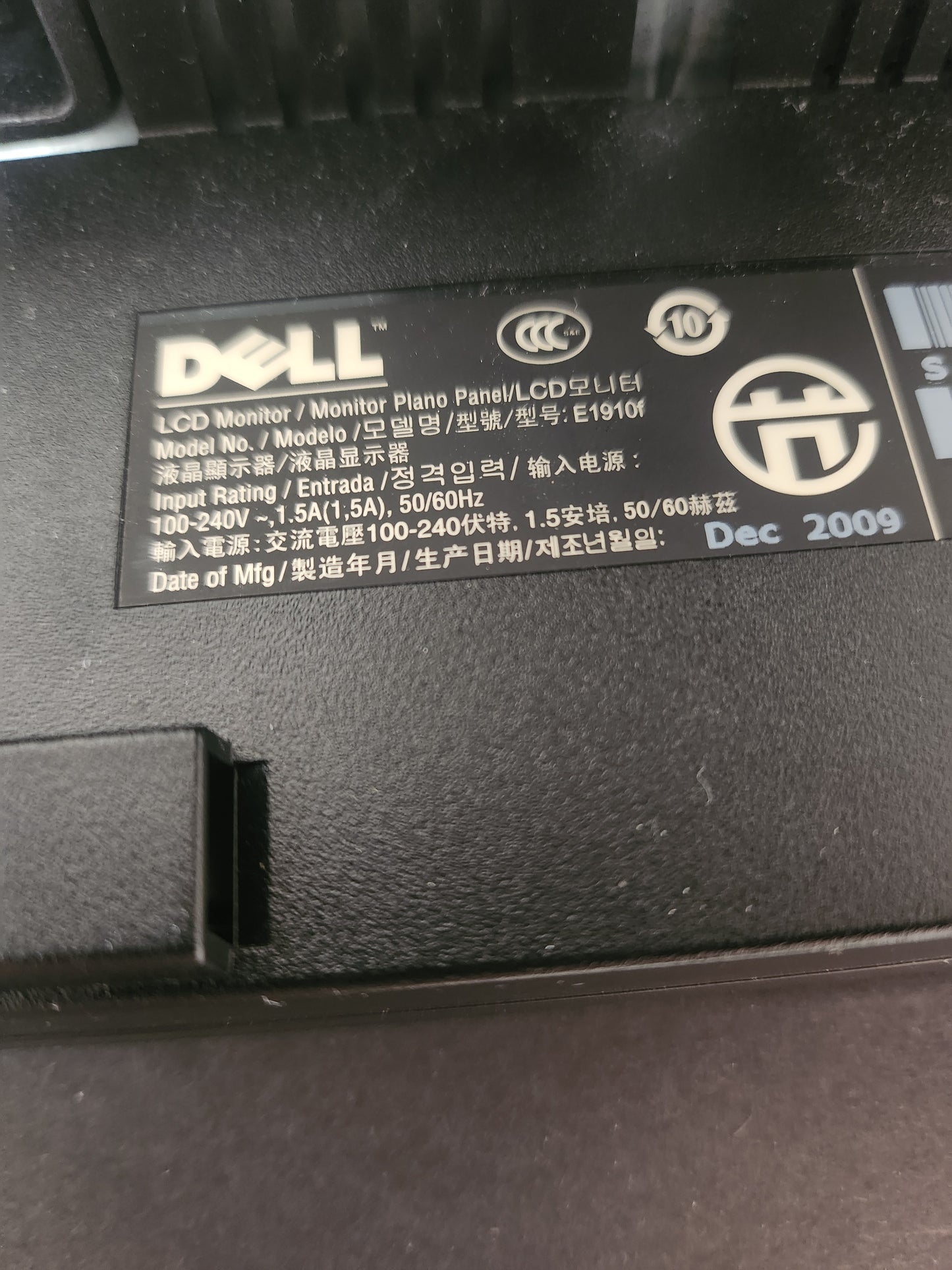 Dell EW1910f Monitor 19 inch PC Beeldscherm