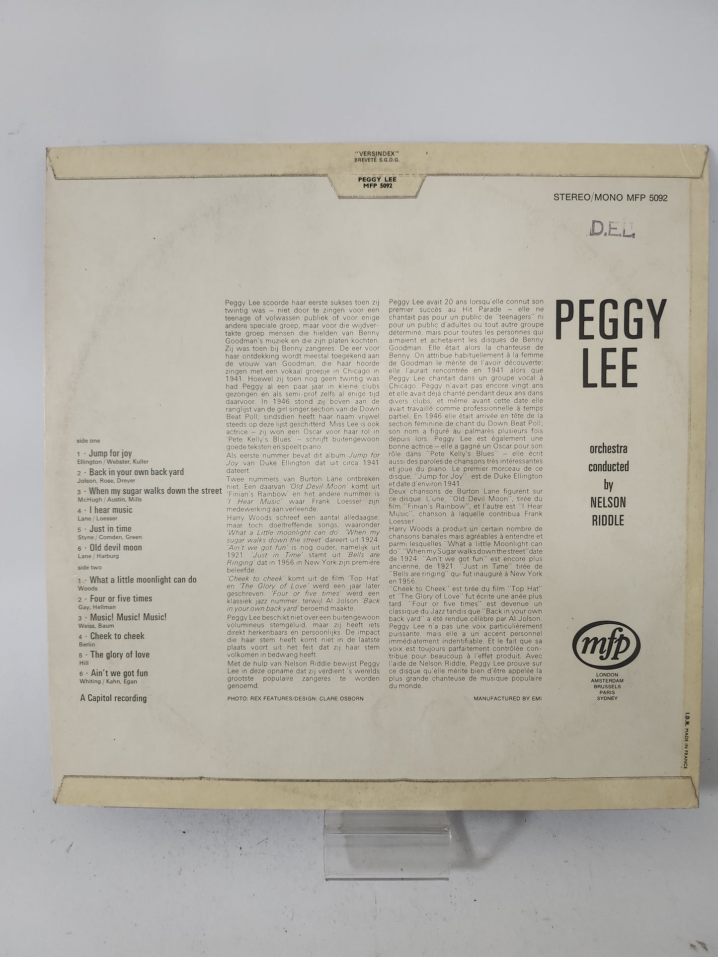 Peggy Lee LP Vinyl