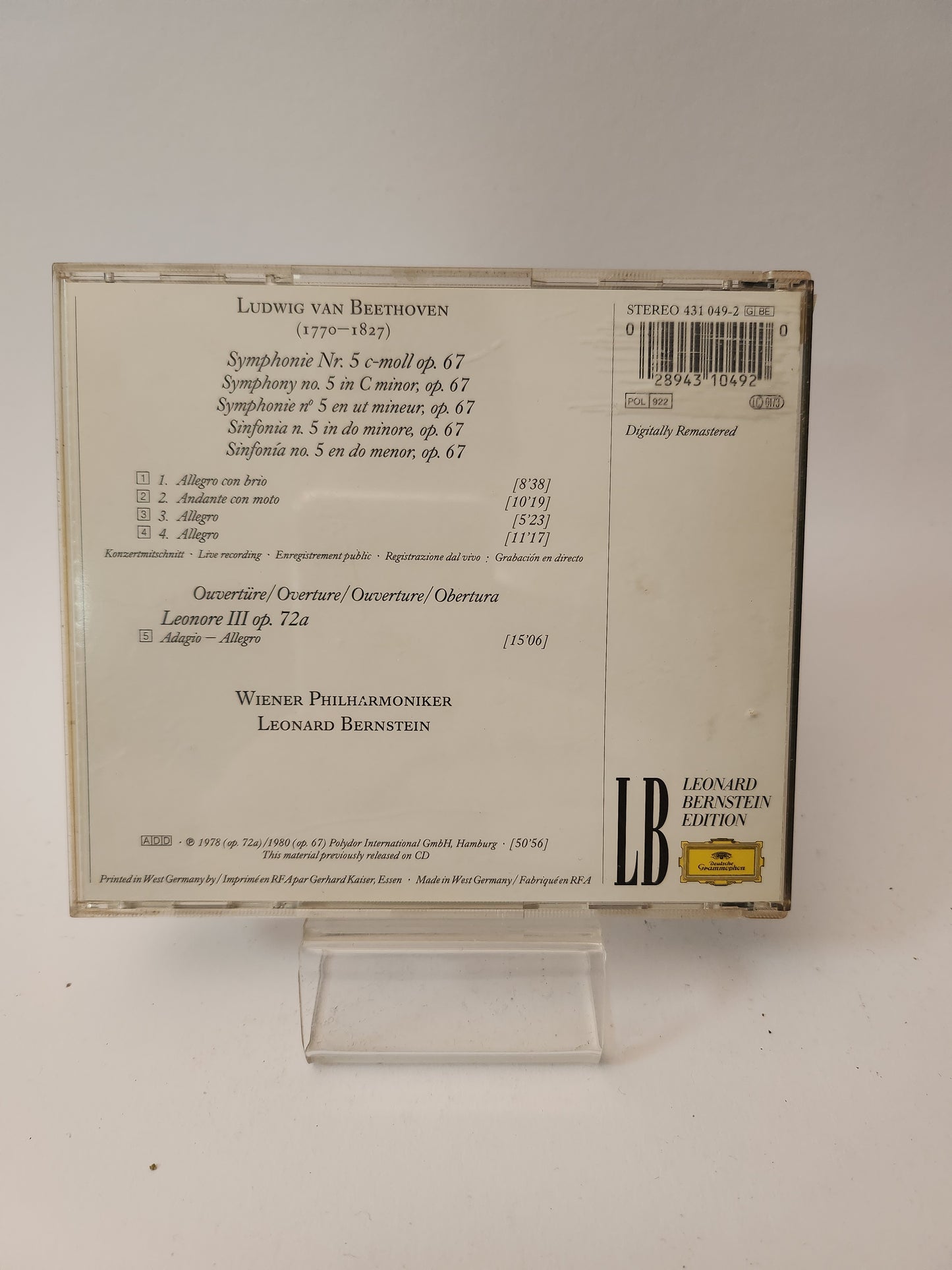 Deutsche Grammophon: Ludwig van Beethoven Symphonie No 5 CD