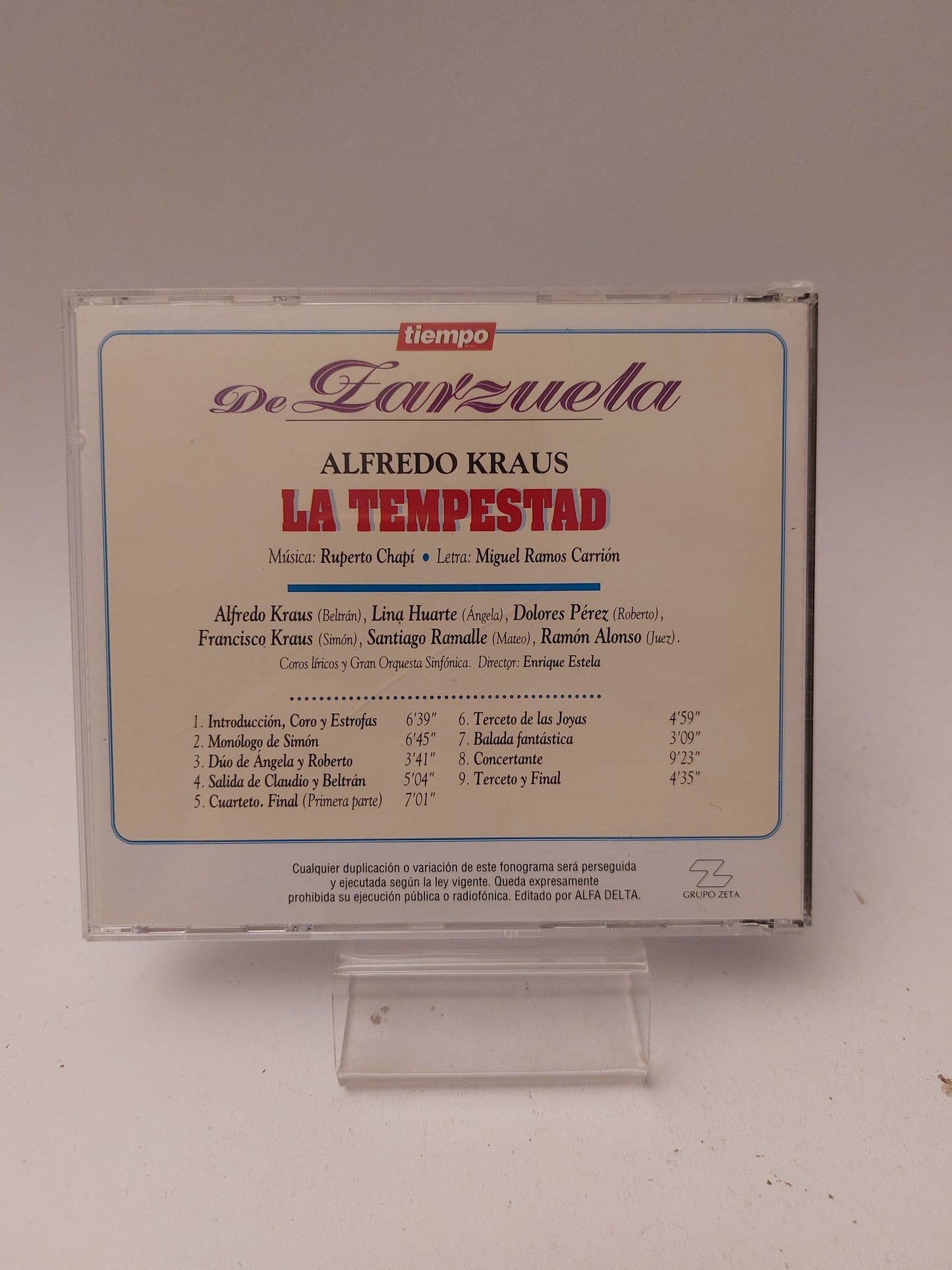 Alfredo Kraus: La Tempestad CD