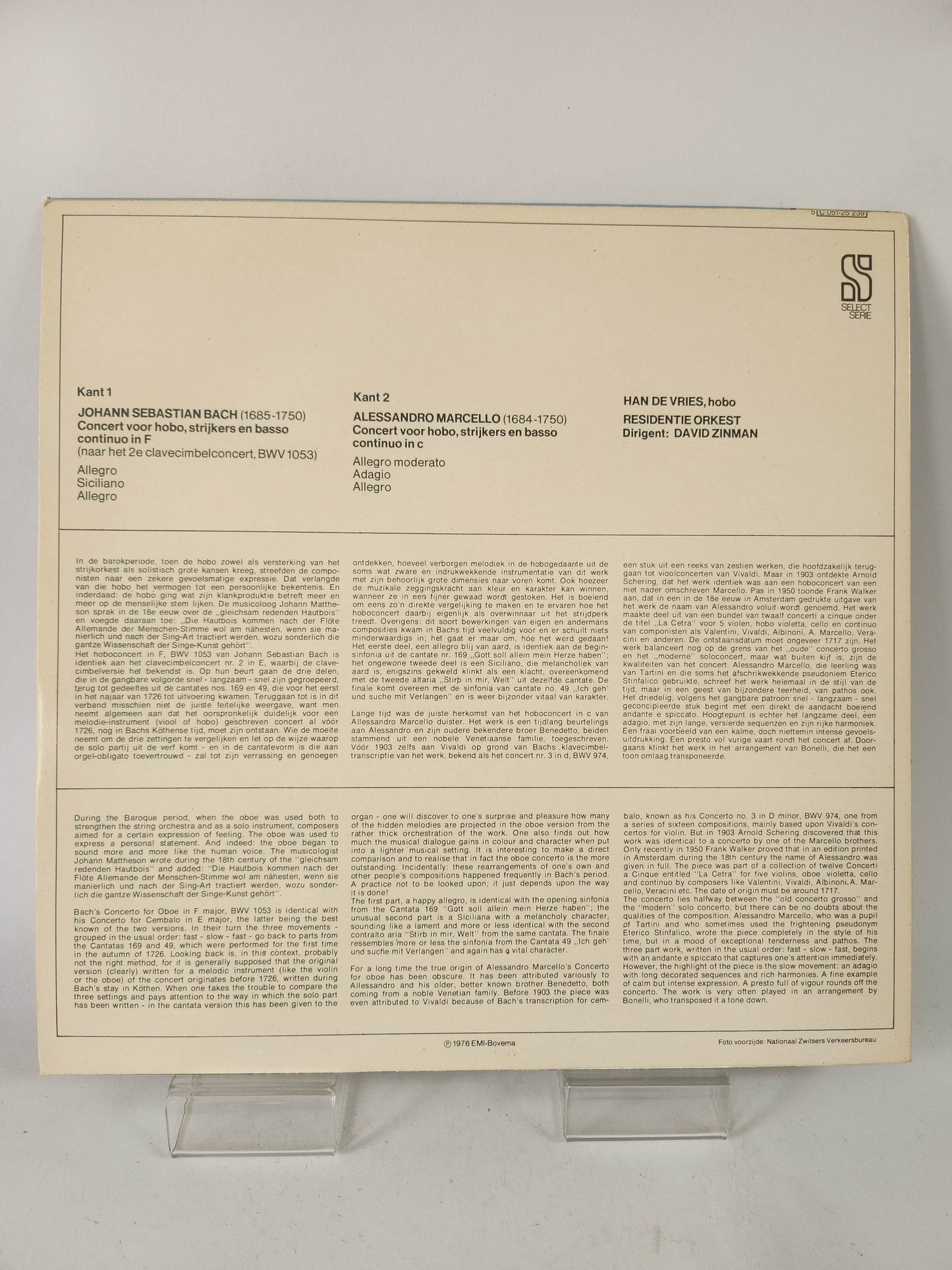 Hans de Vries: Bach & Marcello LP Vinyl - Feniks Gameshop
