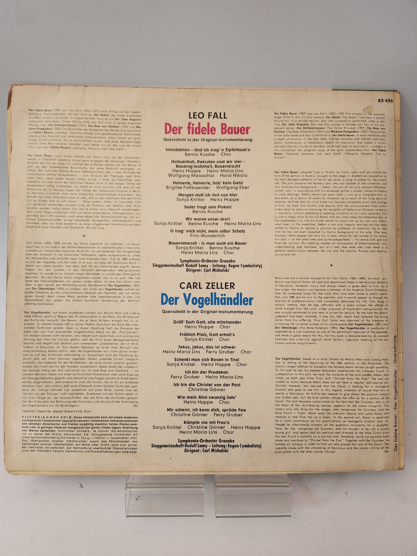 Der Fidele Bauer/ Der Vogelhändler: Leo Fall/ Carl Zeller LP Vinyl