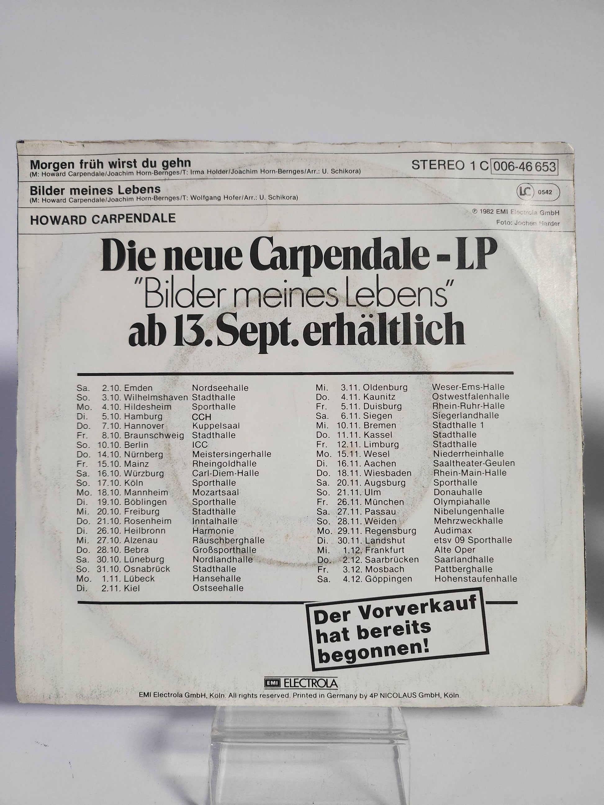 Howard Carpendale: Morgen Fruh wirst Du Gehn Single Vinyl - Feniks Gameshop