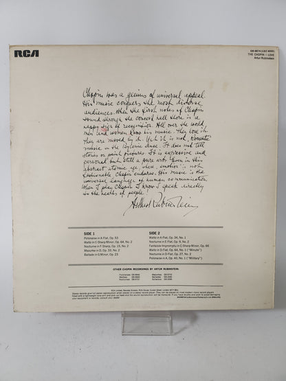 Artur Rubunstein: the Chopin I Love LP Vinyl