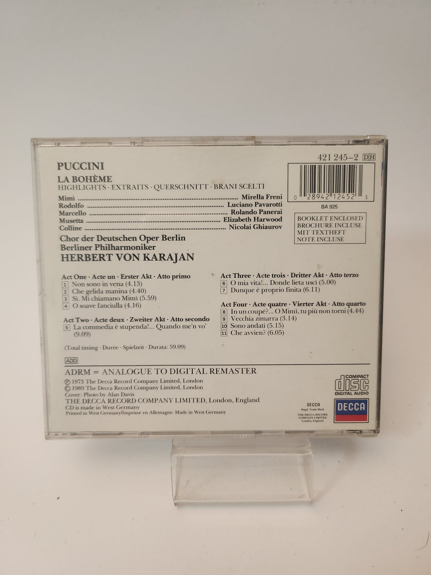 Puccini: La Boheme CD