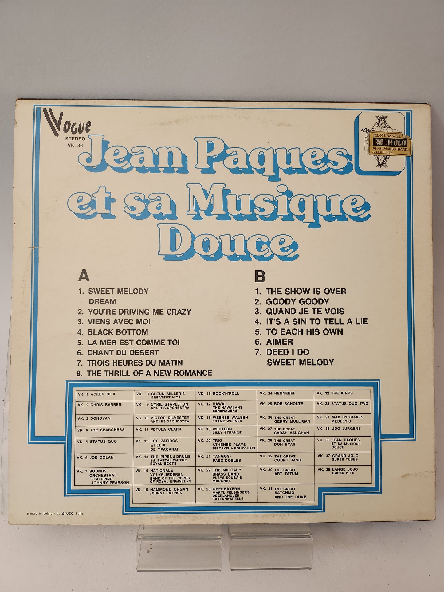 Jean Paques et sa Musique Douce LP Vinyl