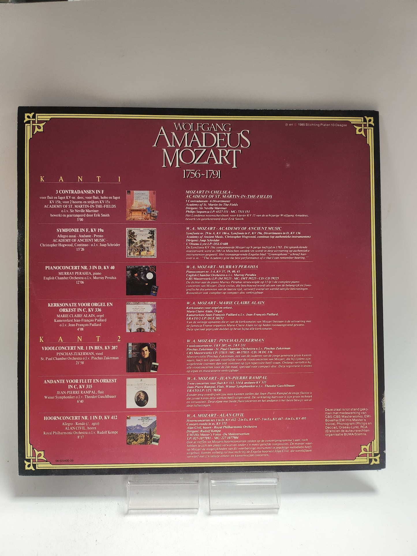 Wolfgang Amadeus Mozart 1756-1791 LP Vinyl