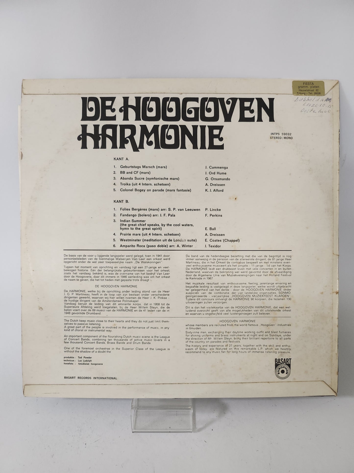 Hoogoven Harmonie LP Vinyl