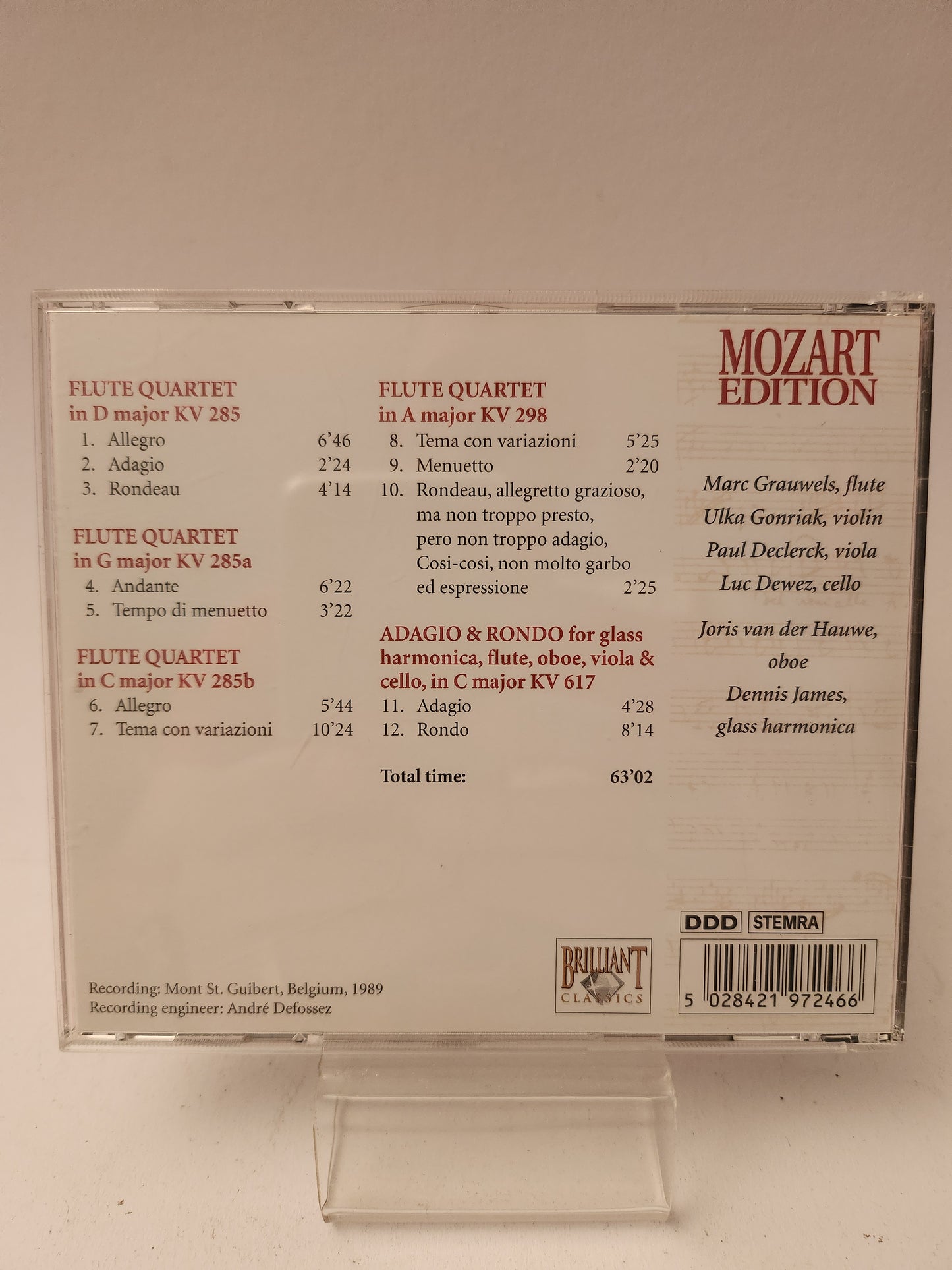 Flute Quartets Mozart Edition CD