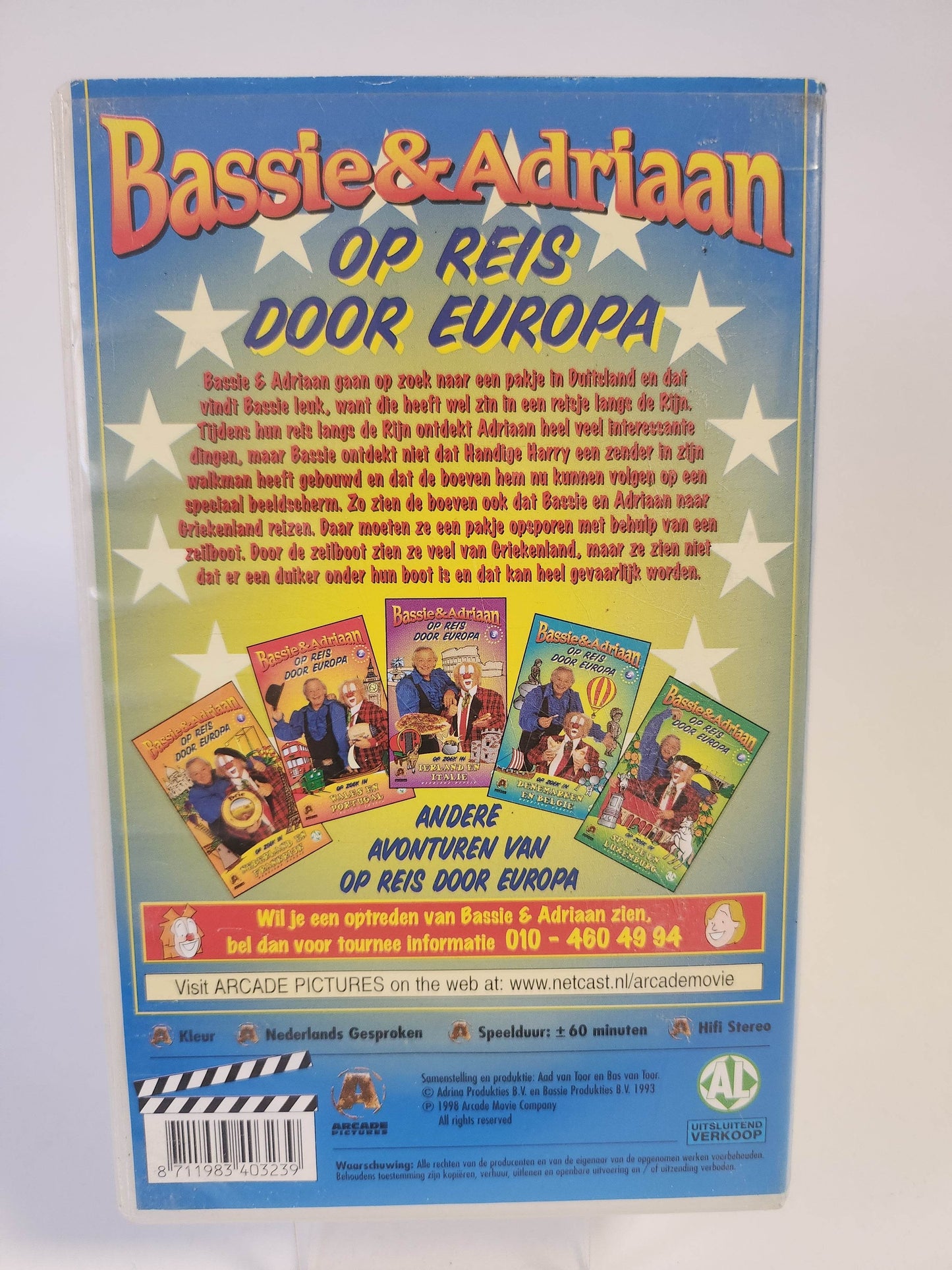 Bassie & Adriaan op Reis door Europa 4 VHS - Feniks Gameshop