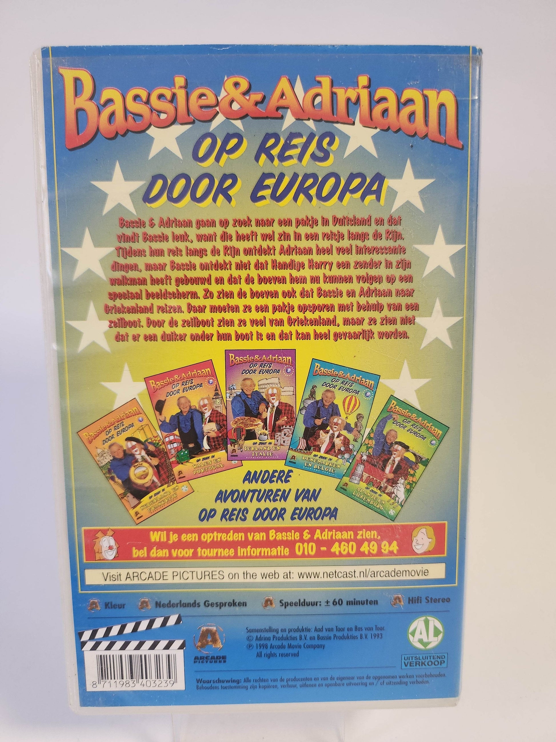 Bassie & Adriaan op Reis door Europa 4 VHS - Feniks Gameshop