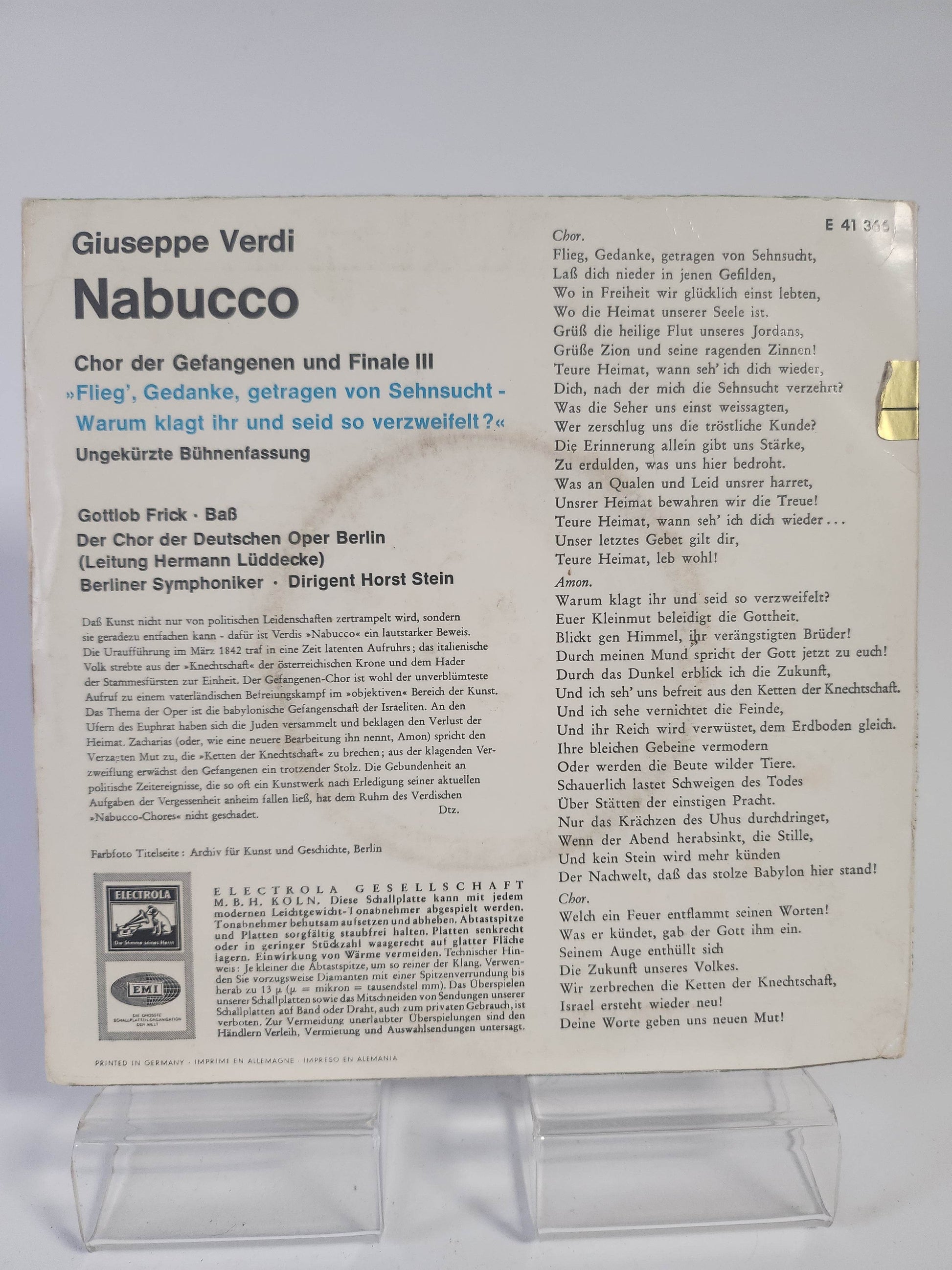 Nabucco: Gafangenen Chor Single Vinyl - Feniks Gameshop