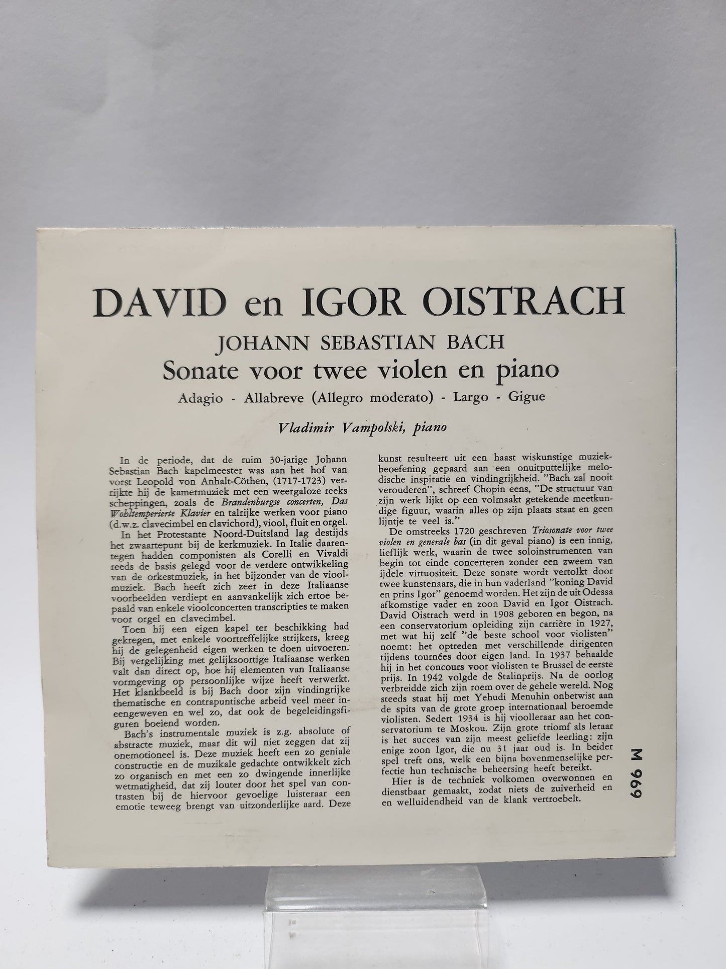 David en Igor Oistrach: Sonate voor 2 Violen en Piano Single Vinyl