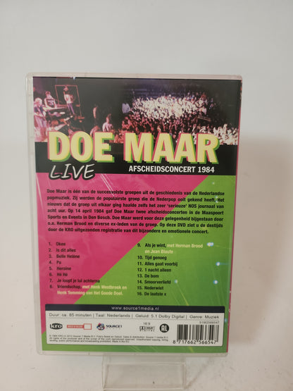 Doe Maar Live: Afscheidsconcert 1984 Dvd Muziek