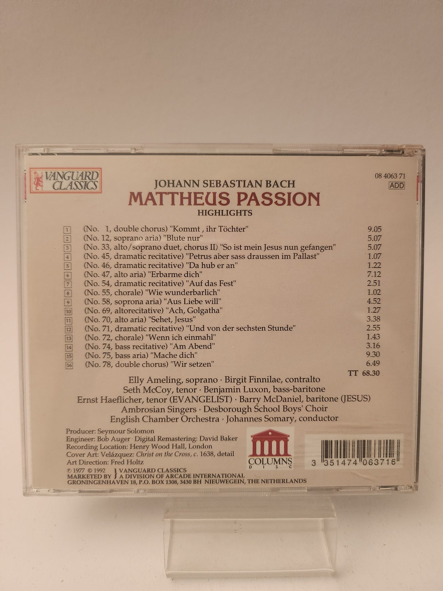 Bach: Mattheus Passion CD