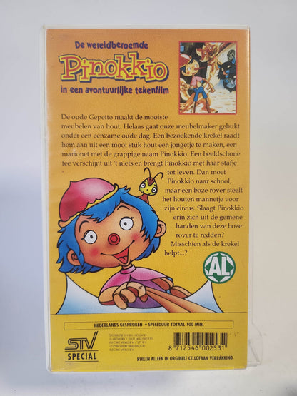 Pinokkio in een Avontuurlijke Tekenfilm Deel 1 & 2 VHS Kids - Feniks Gameshop