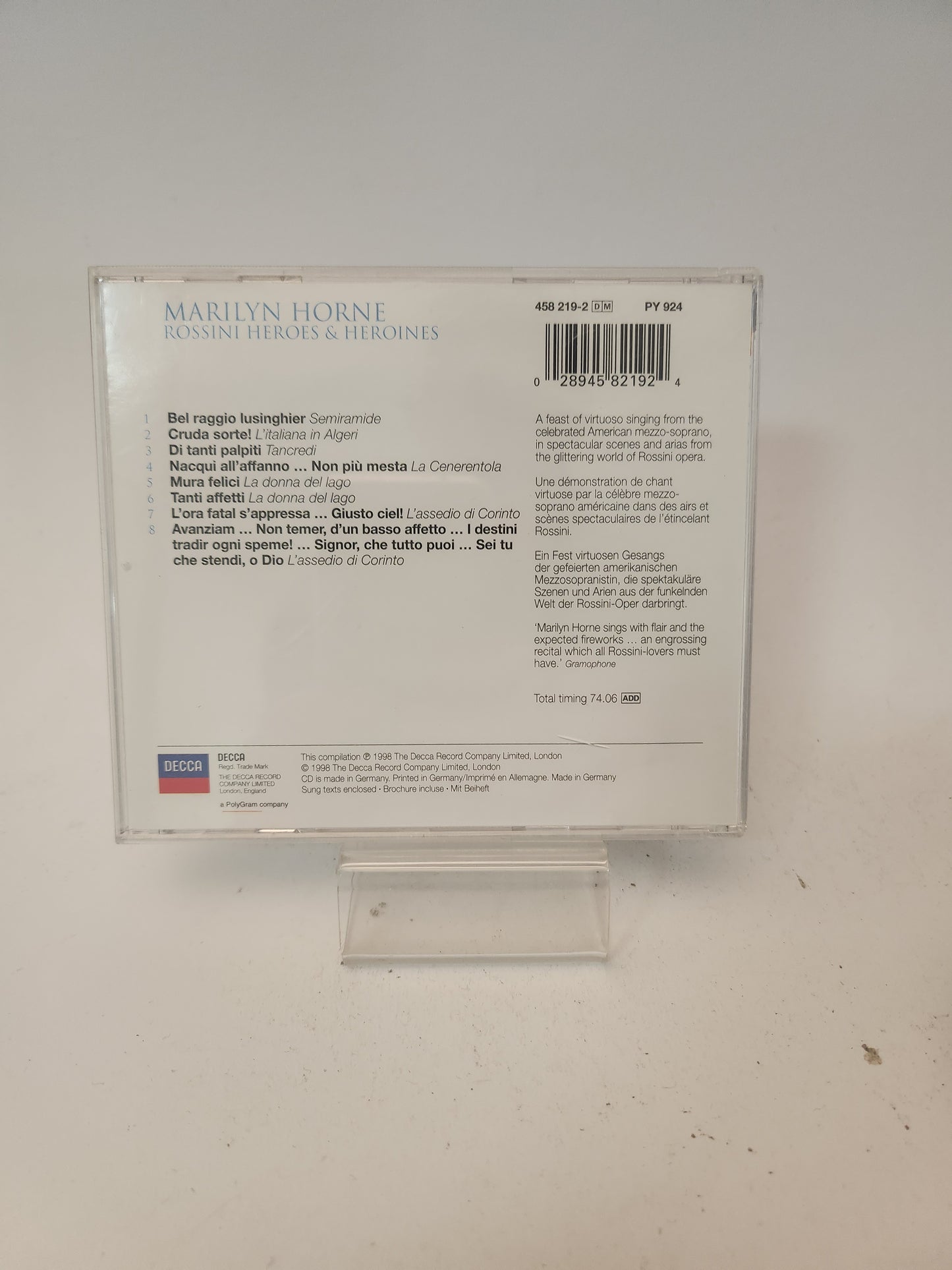 Marilyn Horne: Rossini Heroes & Heroines CD