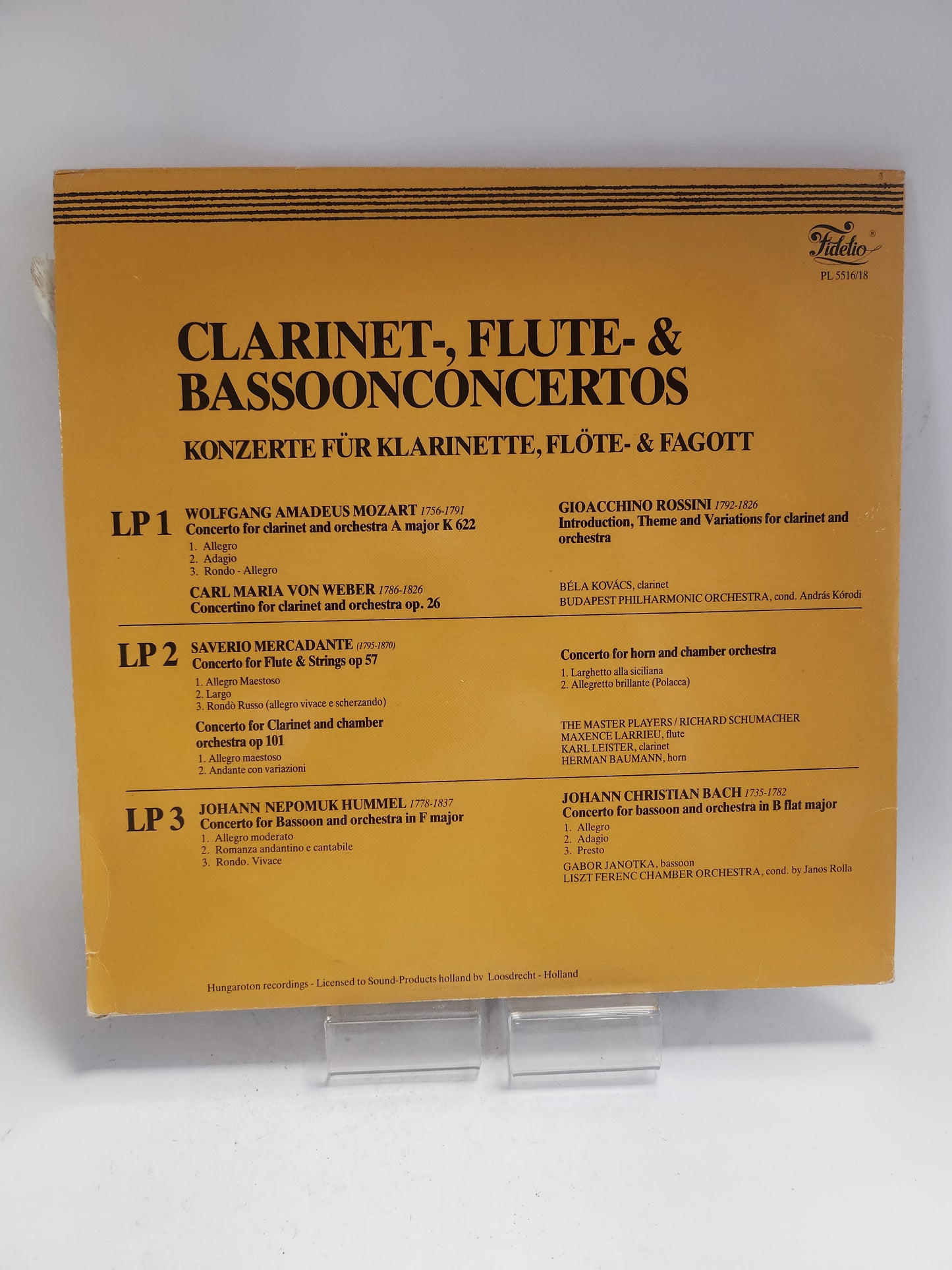 Clarinet-, Flute-, Bassoonconcertos 3LP Vinyl