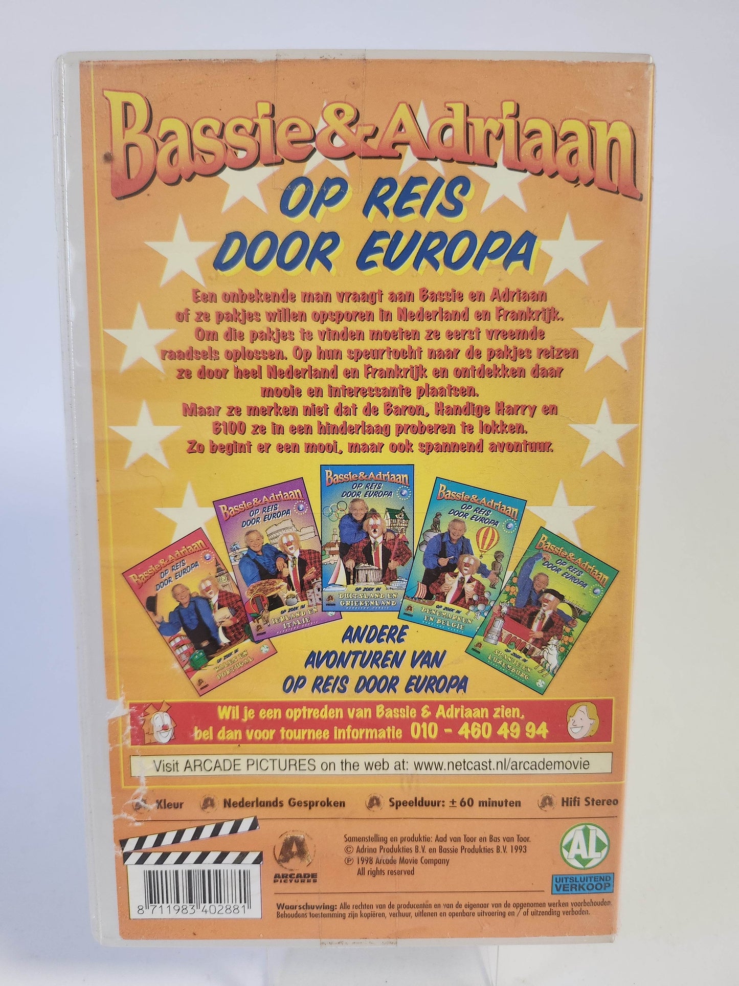 Bassie & Adriaan op Reis door Europa 1 VHS - Feniks Gameshop