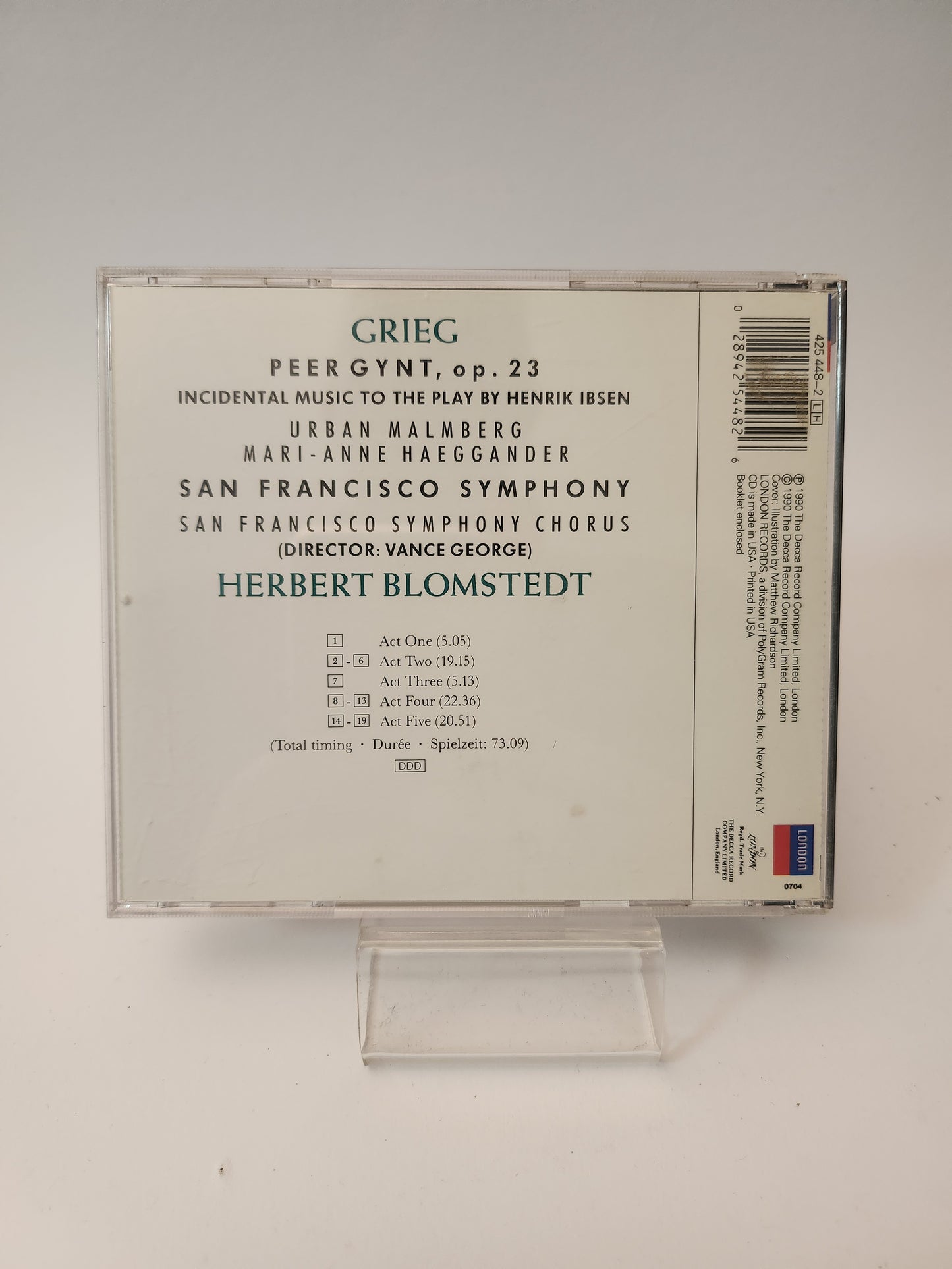 Grieg: Peer Gunt Op 23 CD
