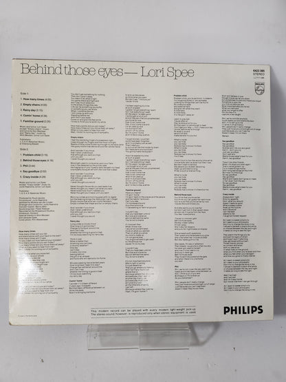 Behind Those Eyes: Lori Spee LP Vinyl