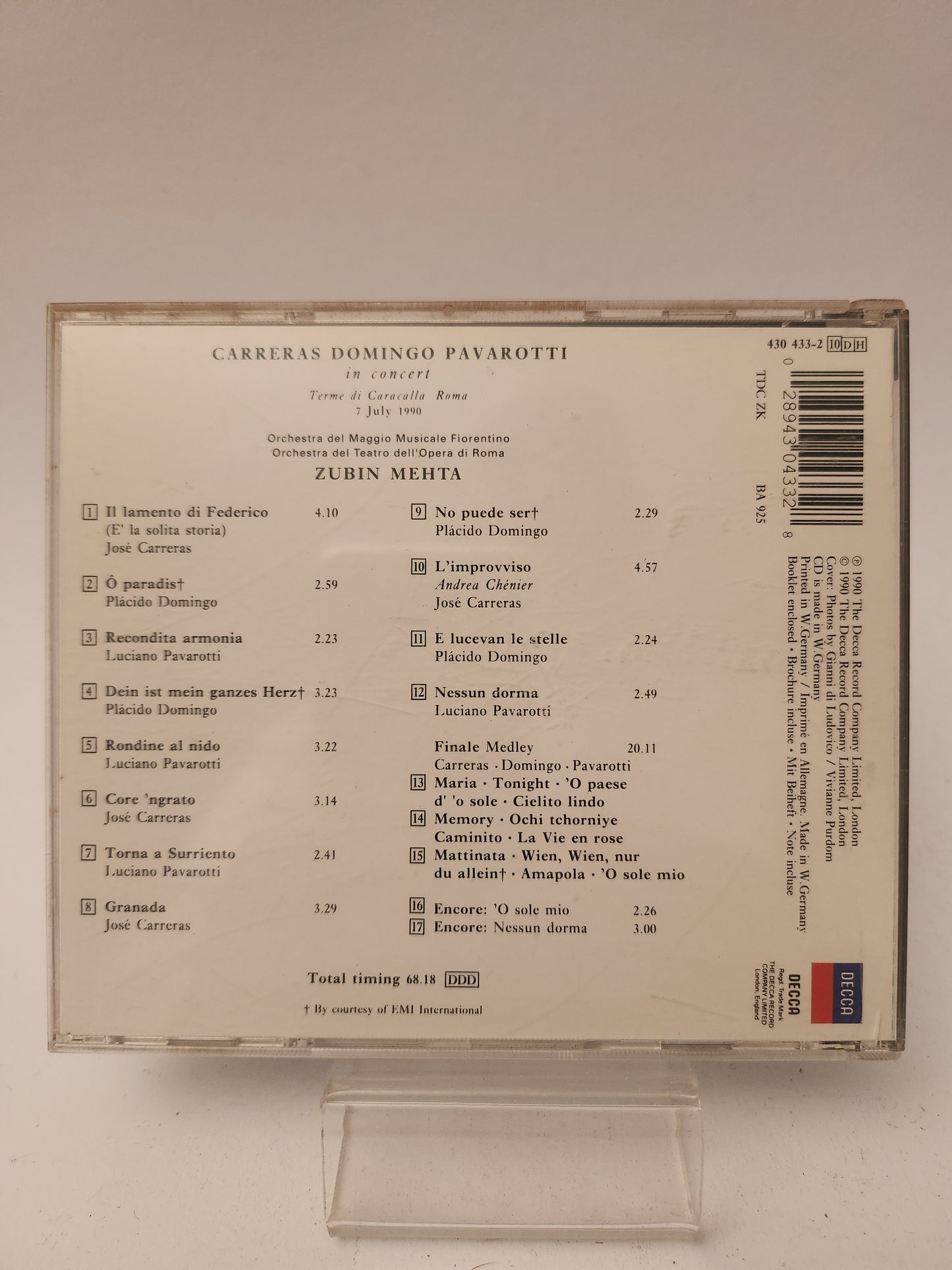 Carreras - Domingo - Pavarotti: Zubin Mehta CD