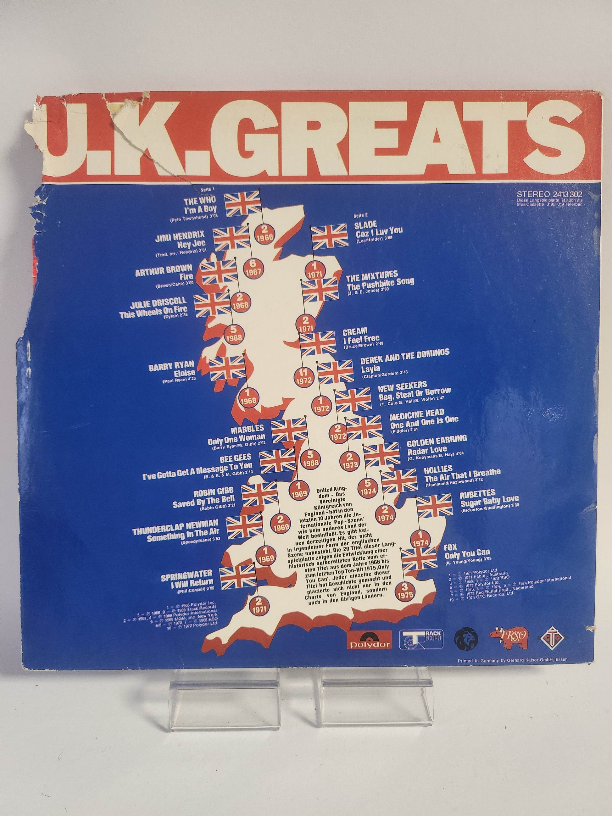 UK Greats: 20 Original Stars LP Vinyl - Feniks Gameshop