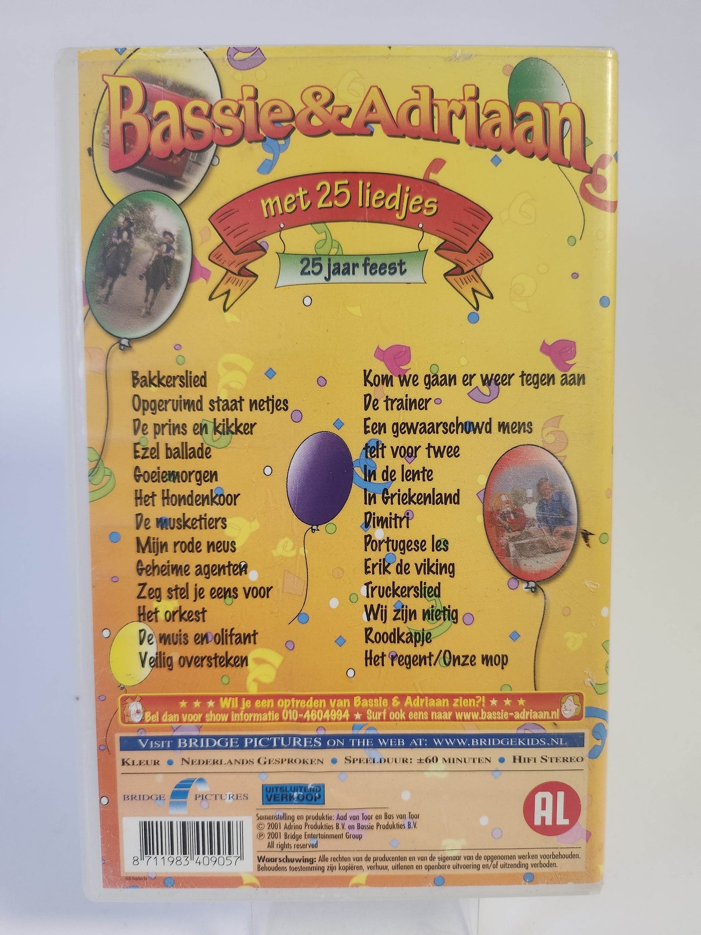 Bassie & Adriaan met 25 Liedjes (25 jaar feest) VHS - Feniks Gameshop
