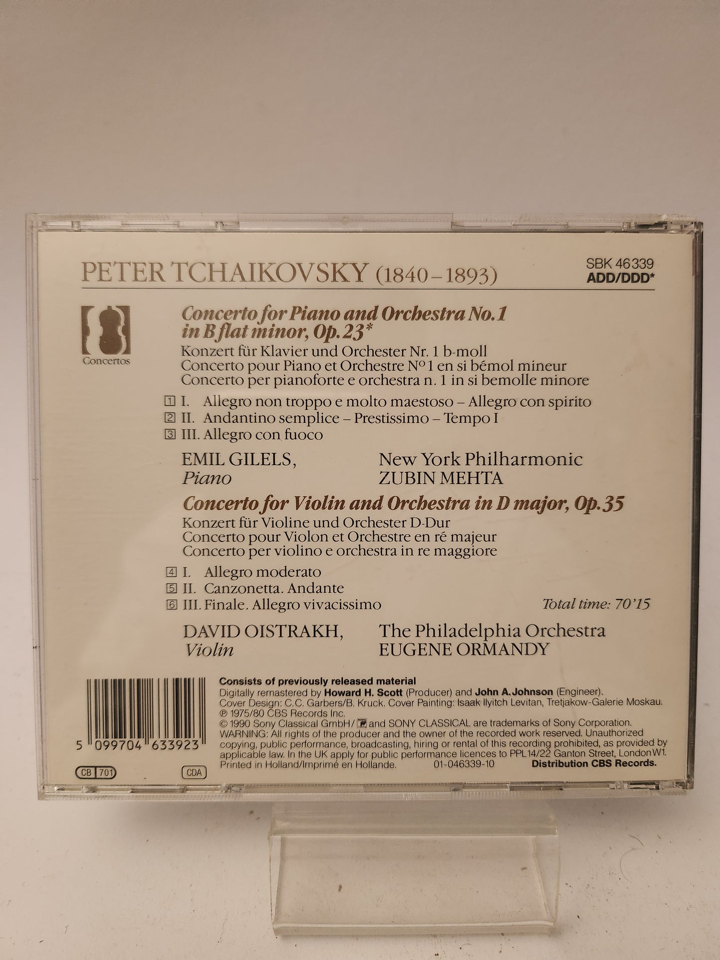 Tchaikovsky: Concert voor Piano & Concert voor Violin CD