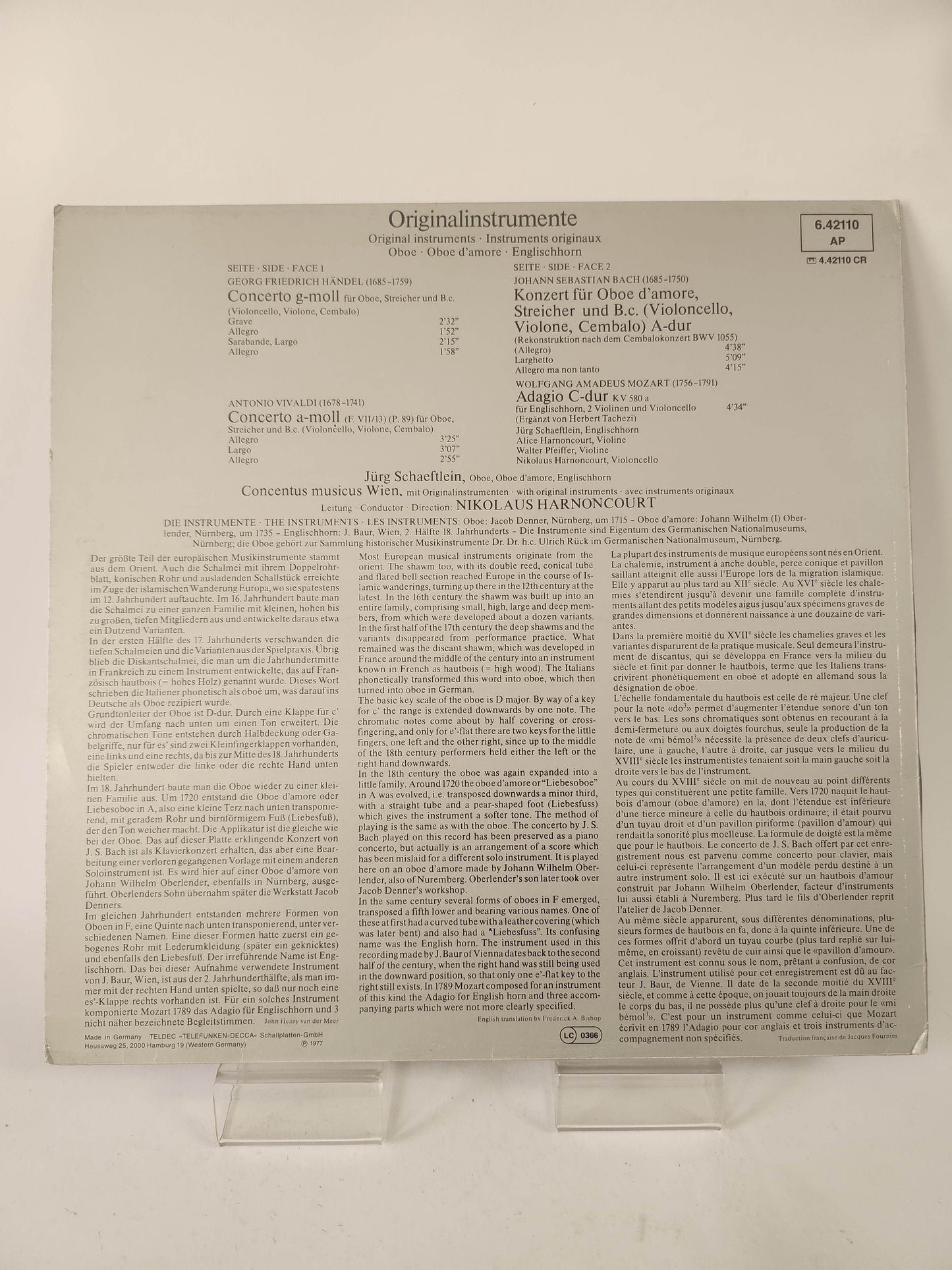 Original Instruments: Oboe (Jurg Schaeftlein LP Vinyl - Feniks Gameshop
