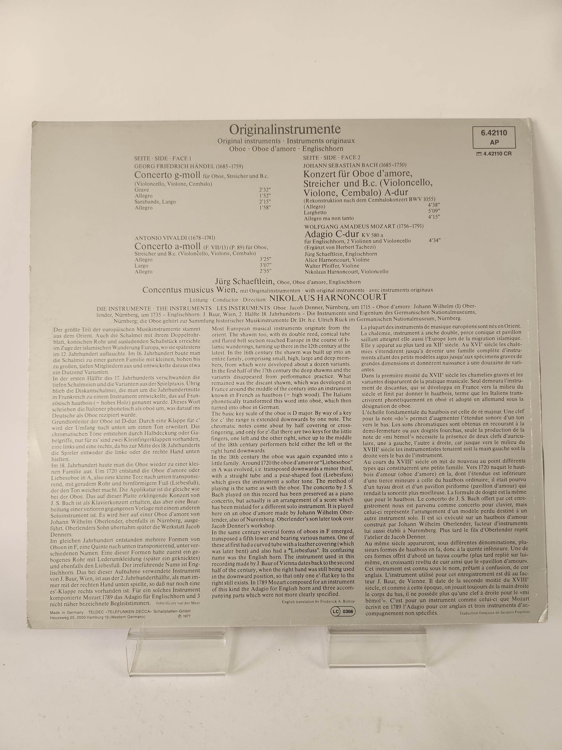 Original Instruments: Oboe (Jurg Schaeftlein LP Vinyl - Feniks Gameshop