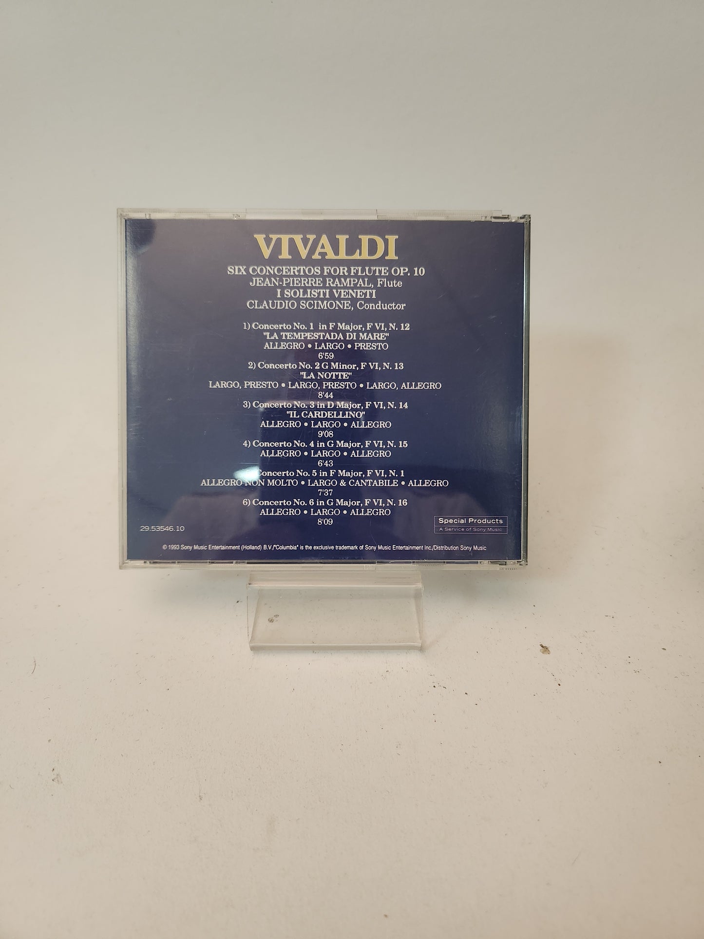 Vivaldi: Six Concertos for Flute Op 10 CD