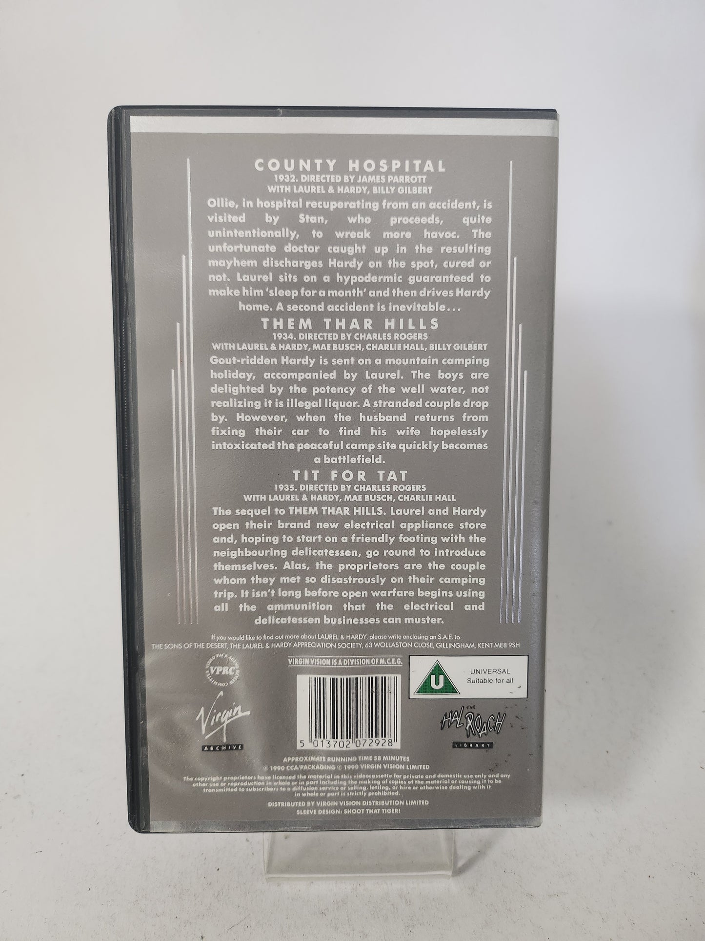 Laurel & Hardy 3 Delen op 1 VHS