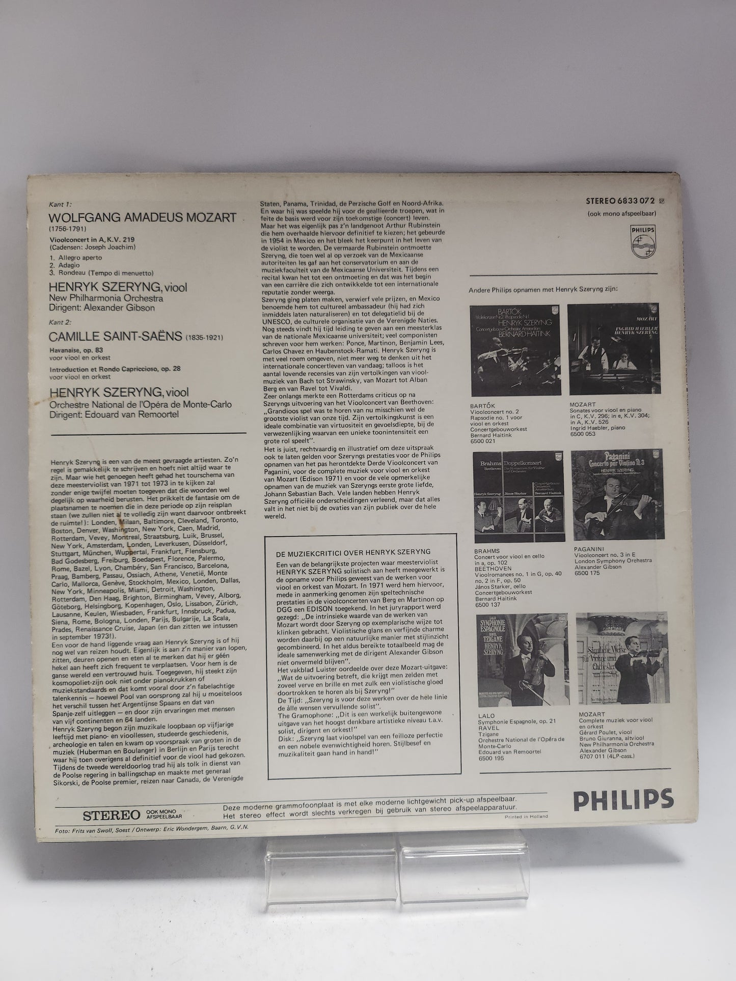 Henryk Szeryng: Meesterviolist LP Vinyl