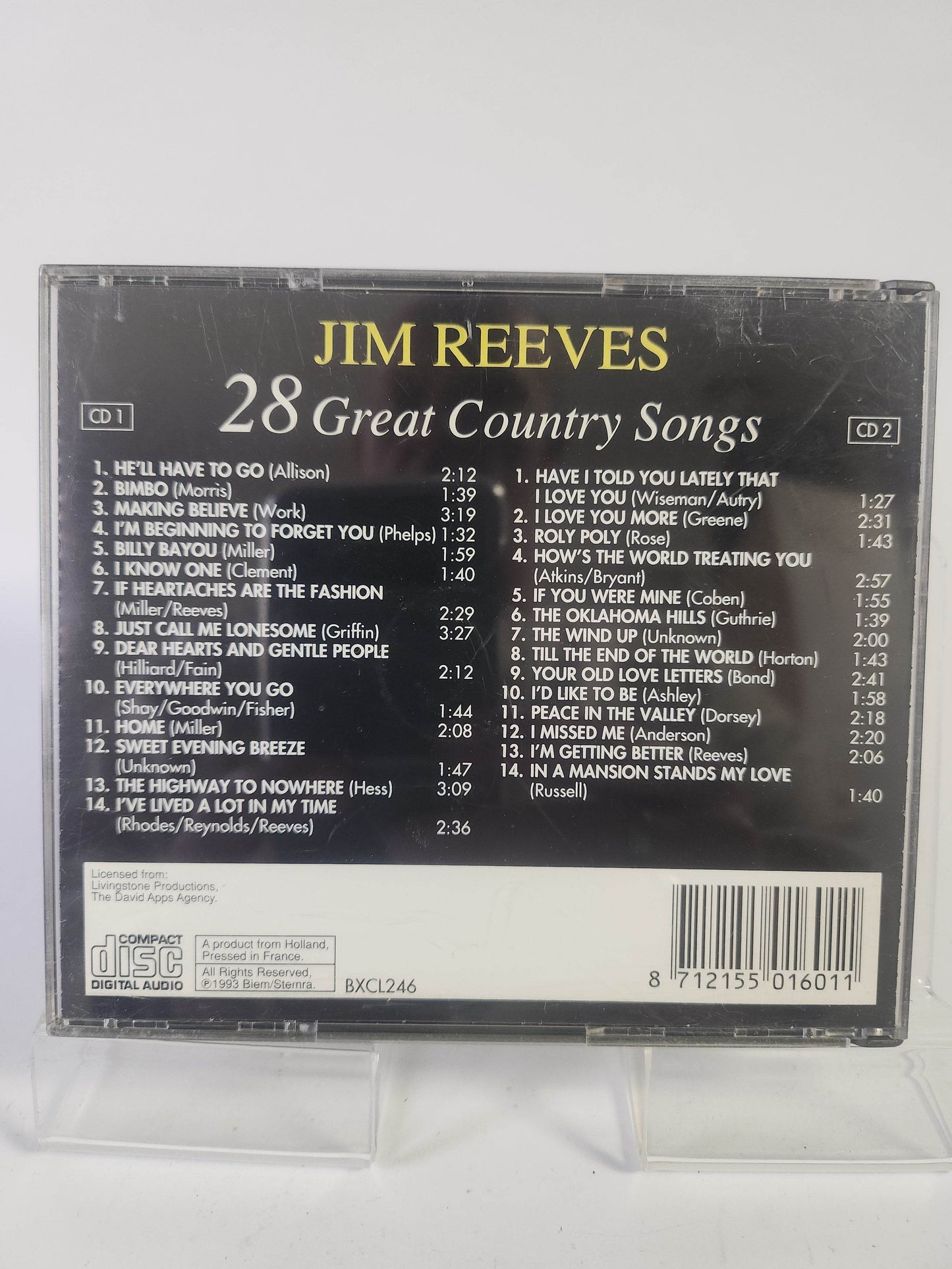 Jim Reeves: 28 Great Country Songs CD - Feniks Gameshop