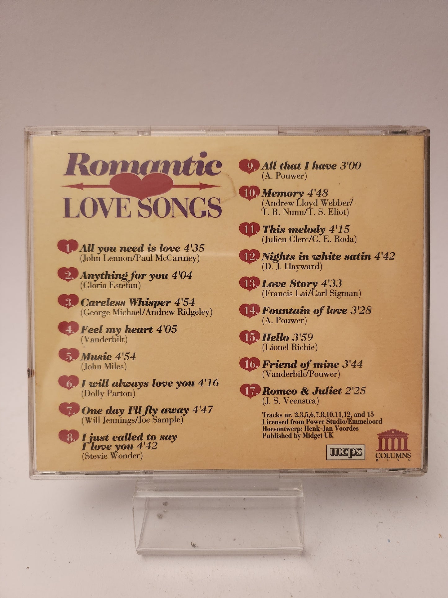 Romantic Love Songs CD